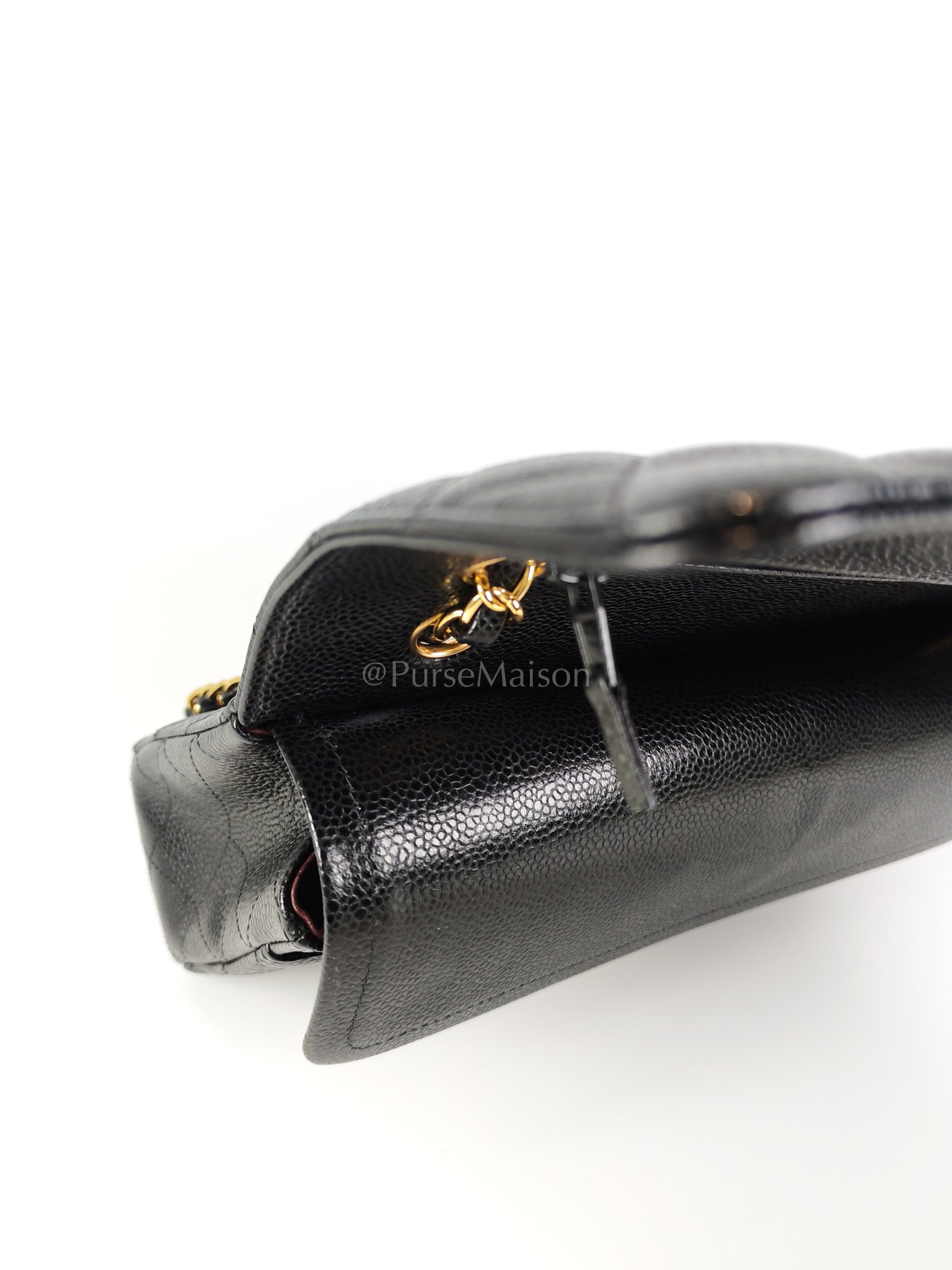 Classic Double Flap Medium in Black Caviar Leather and Gold Hardware Series 29 | Purse Maison Luxury Bags Shop