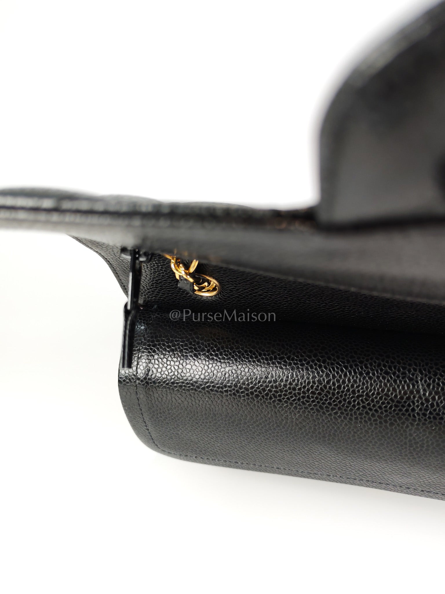 Classic Double Flap Medium in Black Caviar Leather and Gold Hardware Series 29 | Purse Maison Luxury Bags Shop