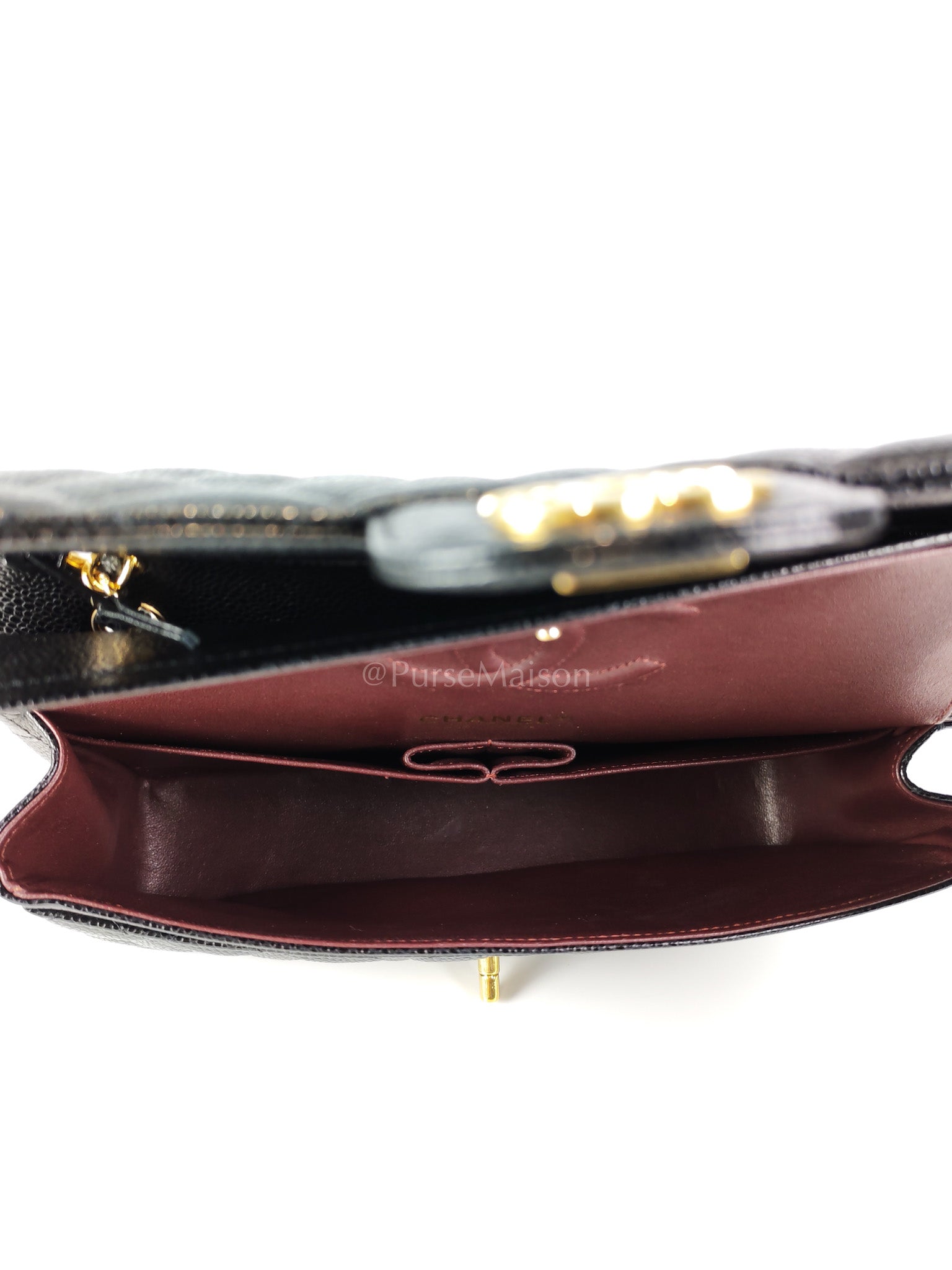 Classic Double Flap Medium in Black Caviar Leather and Gold Hardware Series 29 | Purse Maison Luxury Bags Shop