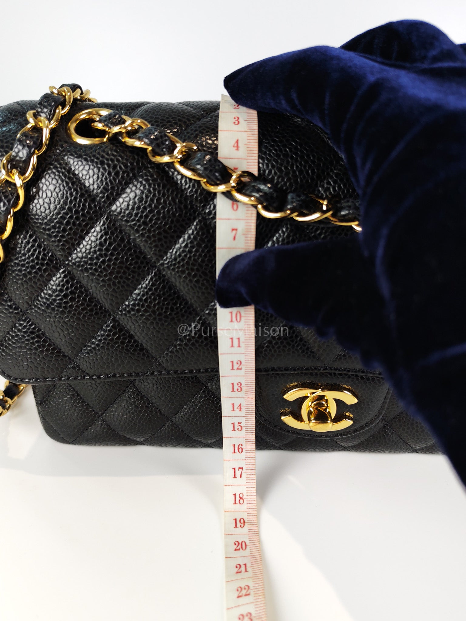 Classic Double Flap Medium in Black Caviar Leather and Gold Hardware Series 29 | Purse Maison Luxury Bags Shop