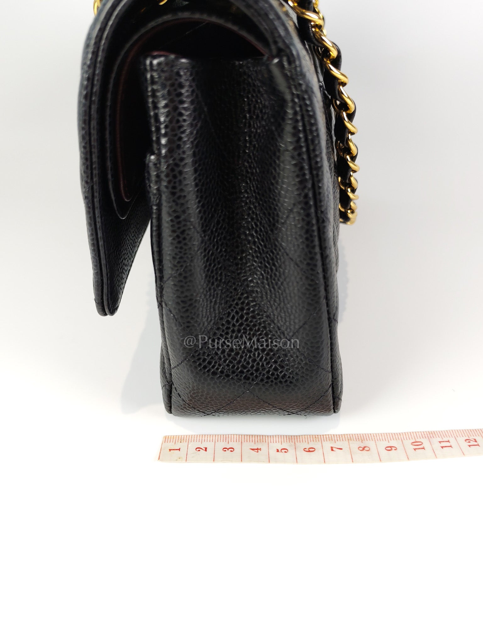 Classic Double Flap Medium in Black Caviar Leather and Gold Hardware Series 29 | Purse Maison Luxury Bags Shop