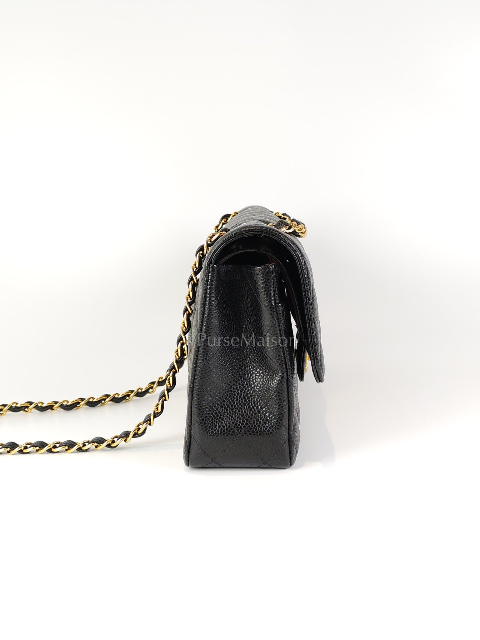 Classic Double Flap Medium in Black Caviar Leather and Gold Hardware Series 29 | Purse Maison Luxury Bags Shop