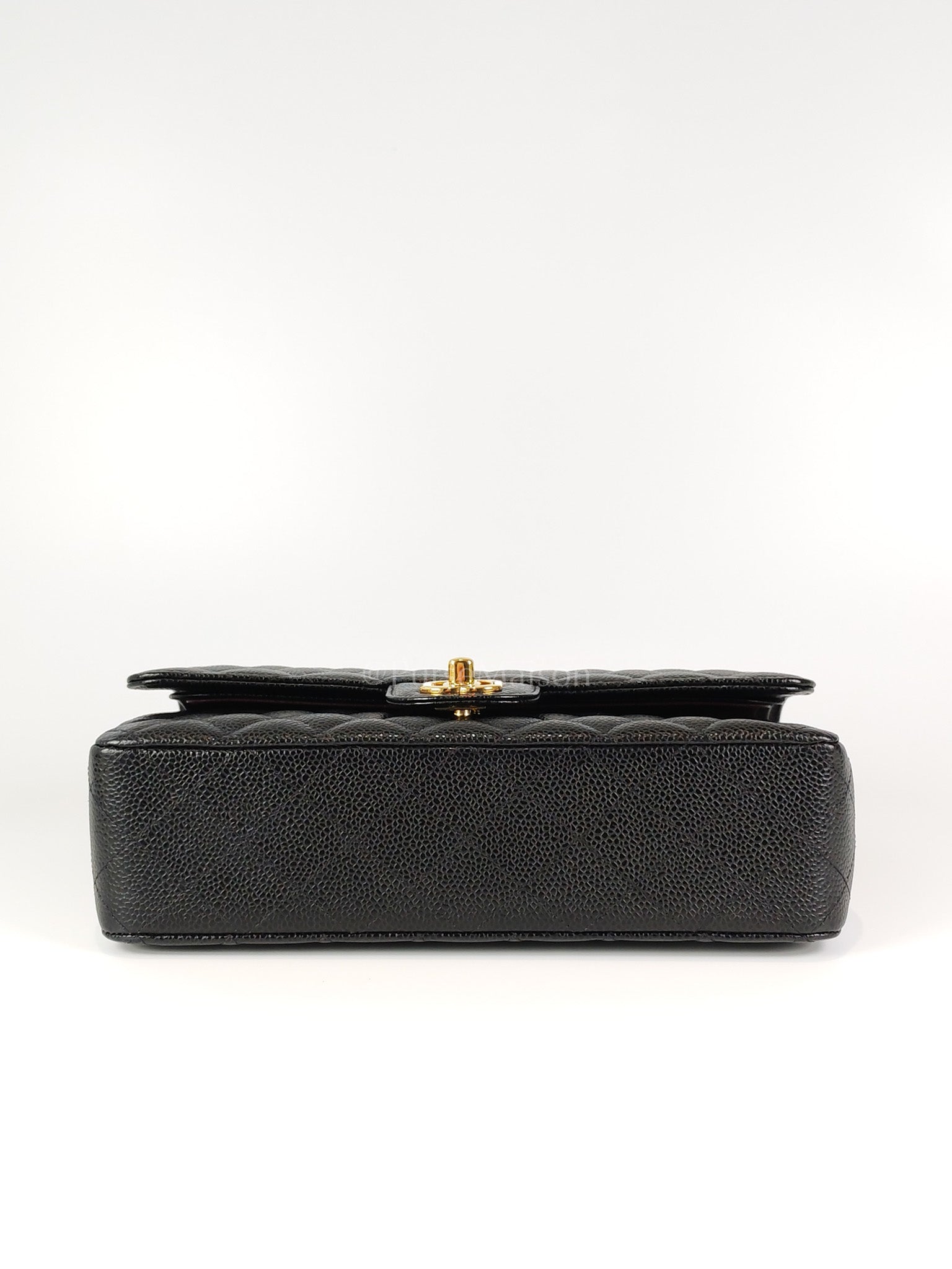 Classic Double Flap Medium in Black Caviar Leather and Gold Hardware Series 29 | Purse Maison Luxury Bags Shop