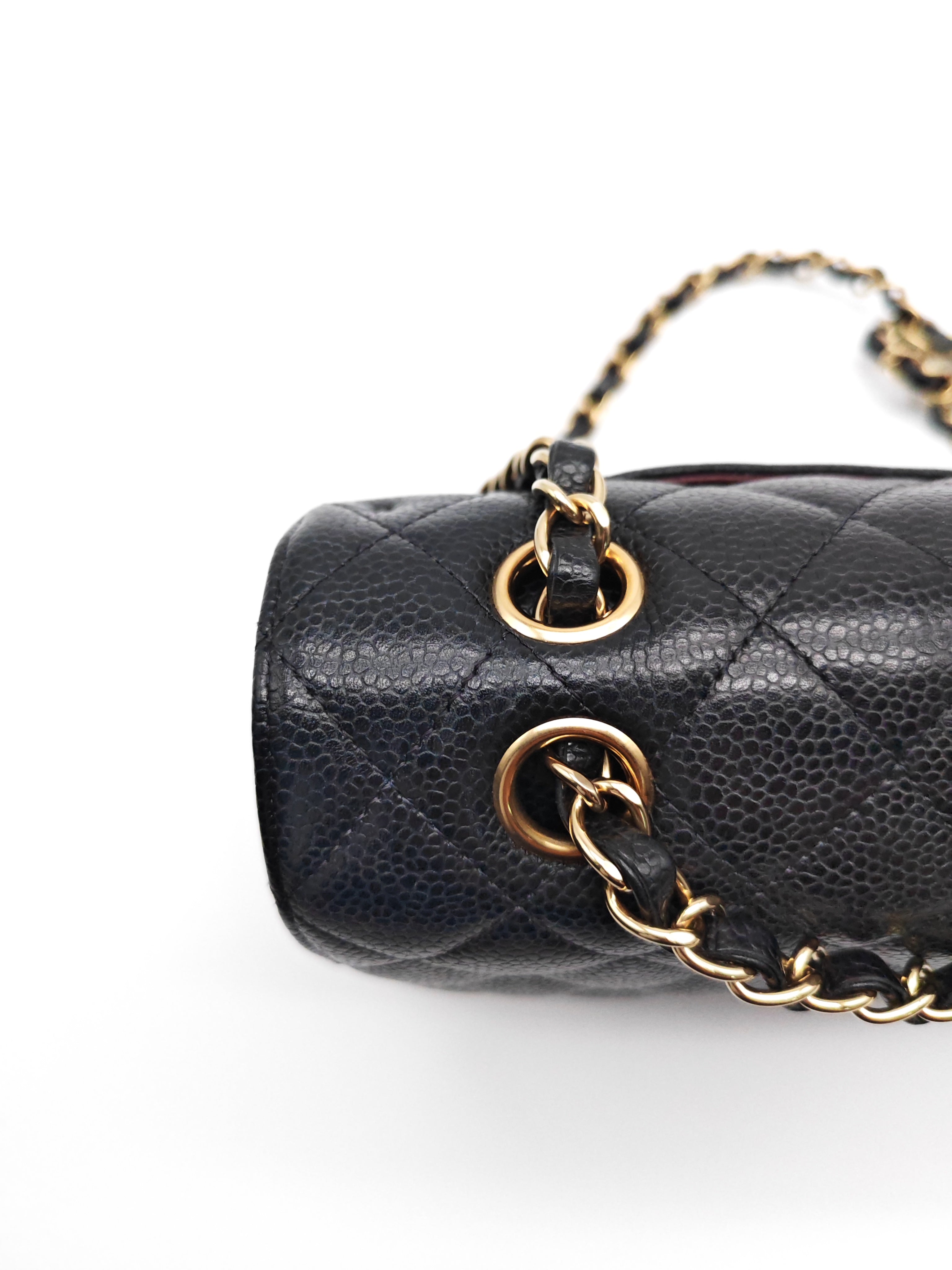 Classic Double Flap Medium in Black Caviar Leather and Gold Hardware(Microchip) | Purse Maison Luxury Bags Shop