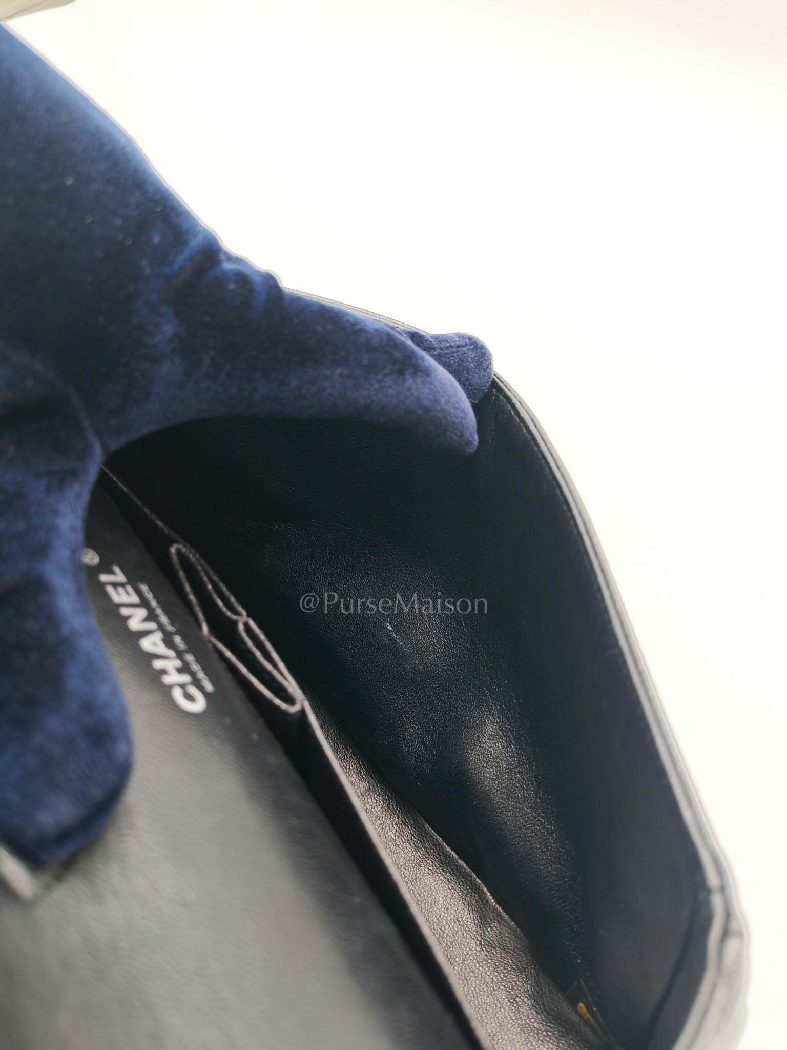 Classic Double Flap Medium in Black Caviar Leather and Silver Hardware Series 12 | Purse Maison Luxury Bags Shop