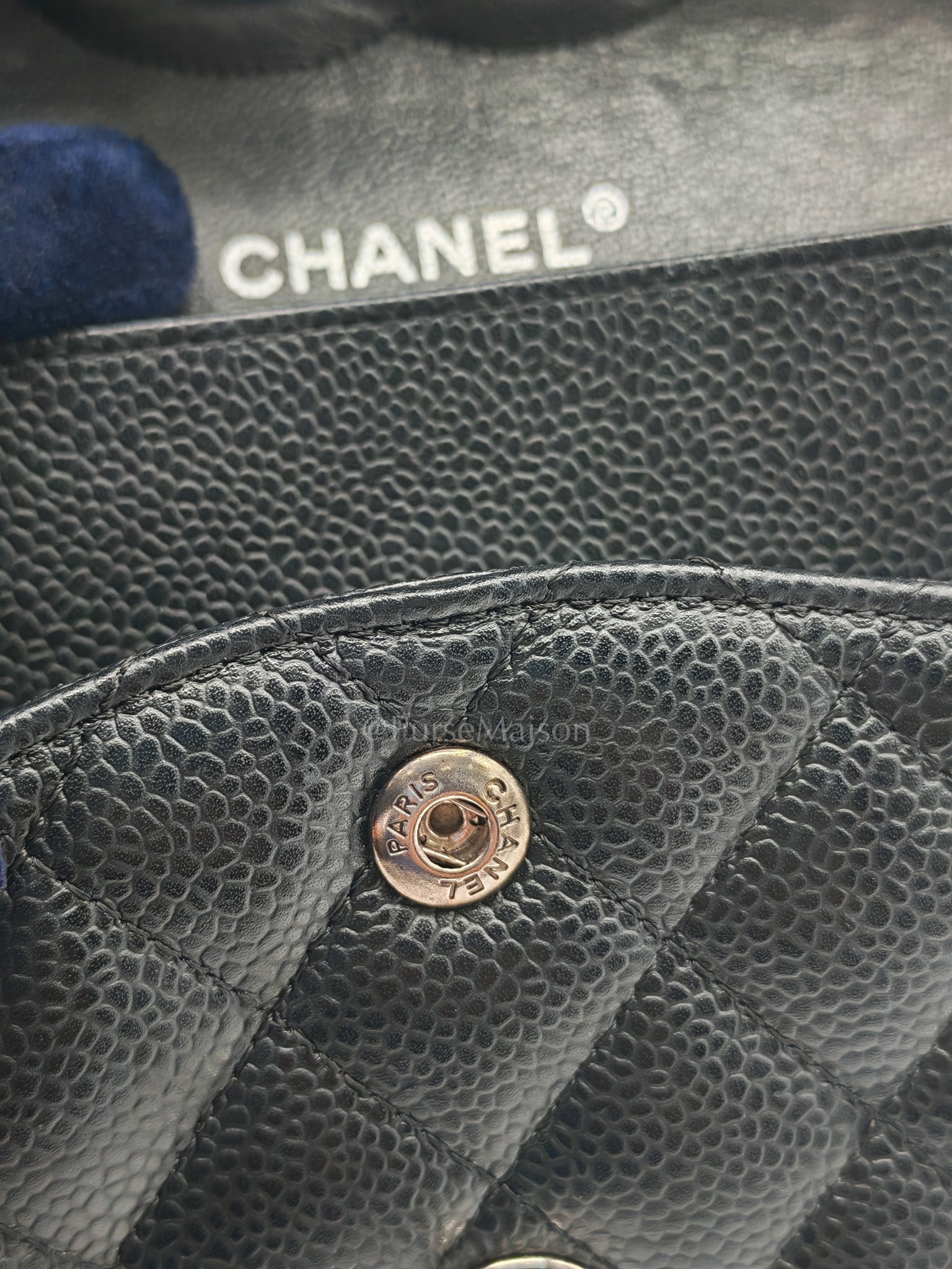 Classic Double Flap Medium in Black Caviar Leather and Silver Hardware Series 12 | Purse Maison Luxury Bags Shop