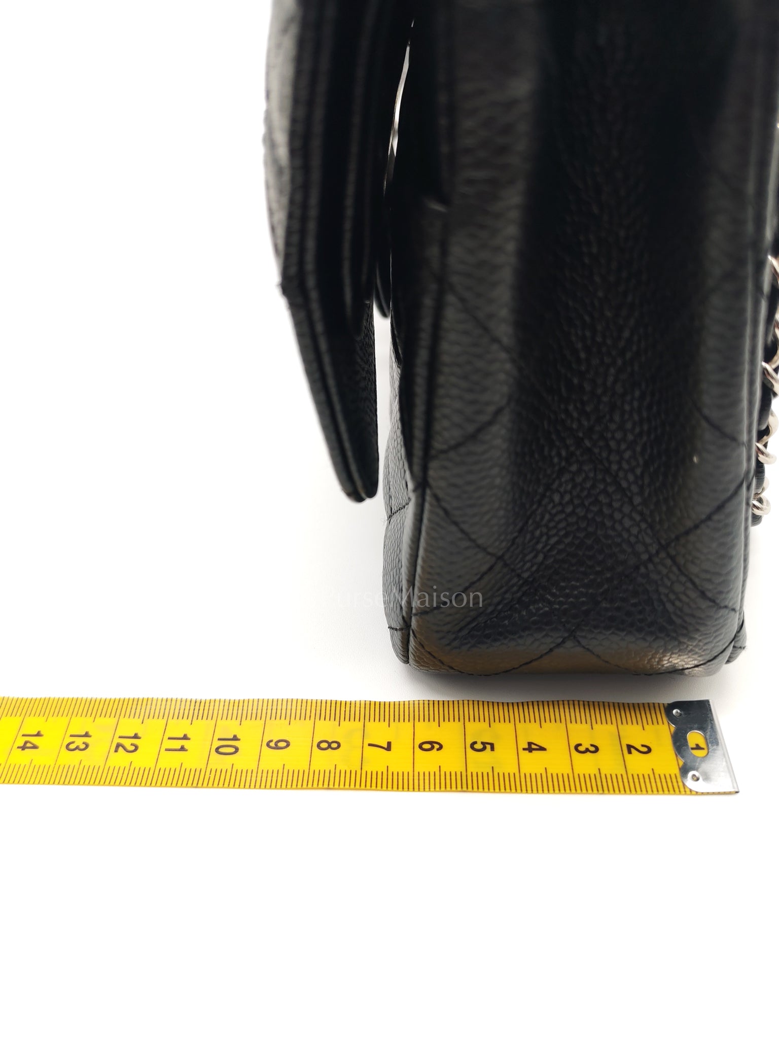 Classic Double Flap Medium in Black Caviar Leather and Silver Hardware Series 12 | Purse Maison Luxury Bags Shop