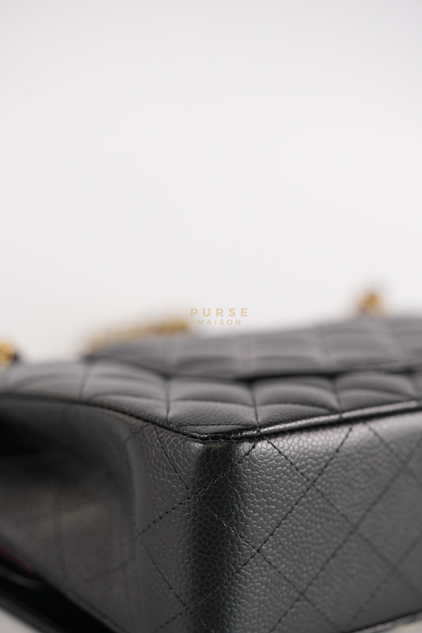 Classic Double Flap Medium in Black Caviar Leather Gold Hardware (Microchip) | Purse Maison Luxury Bags Shop