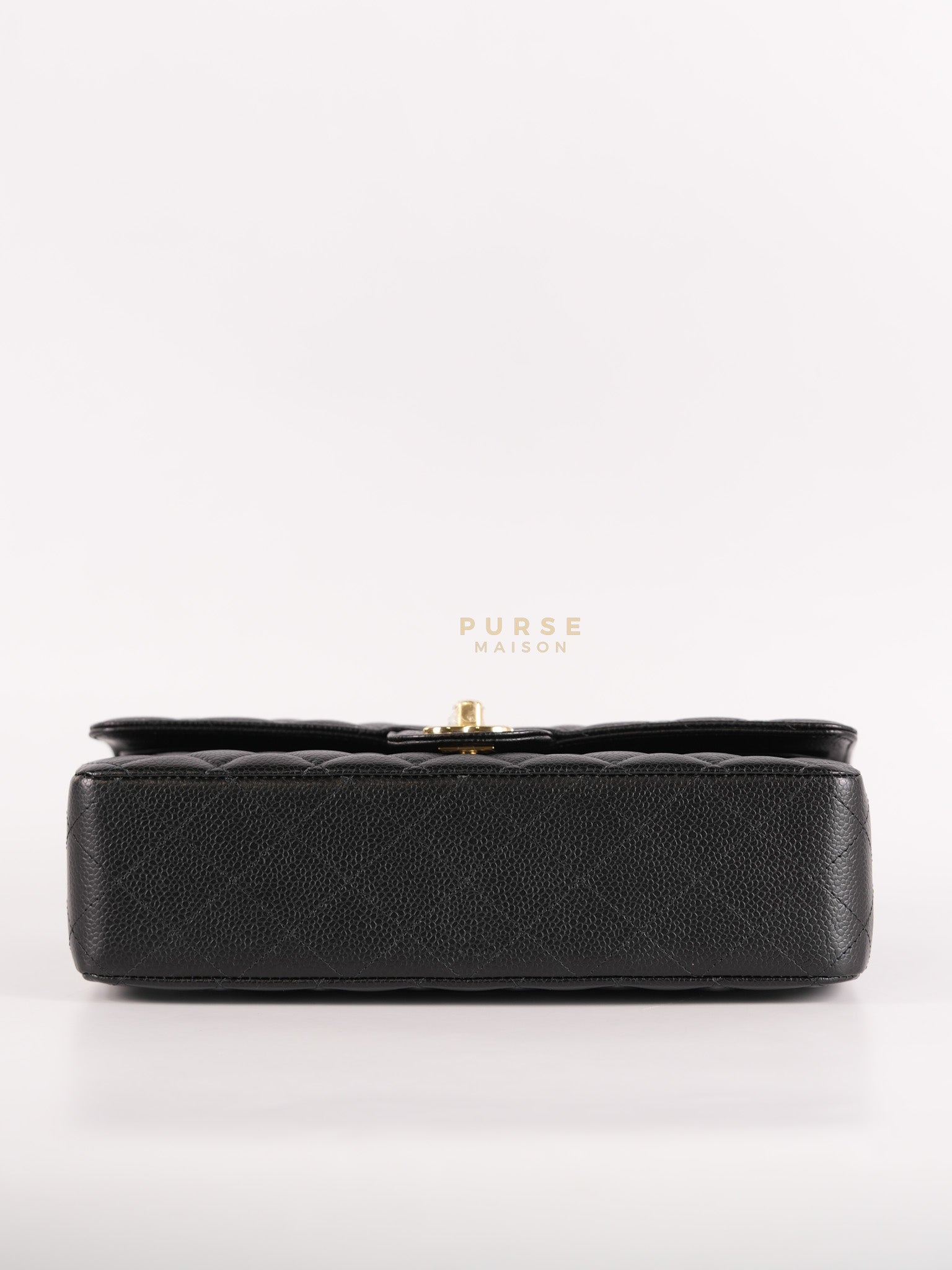 Classic Double Flap Medium in Black Caviar Leather Gold Hardware (Microchip) | Purse Maison Luxury Bags Shop