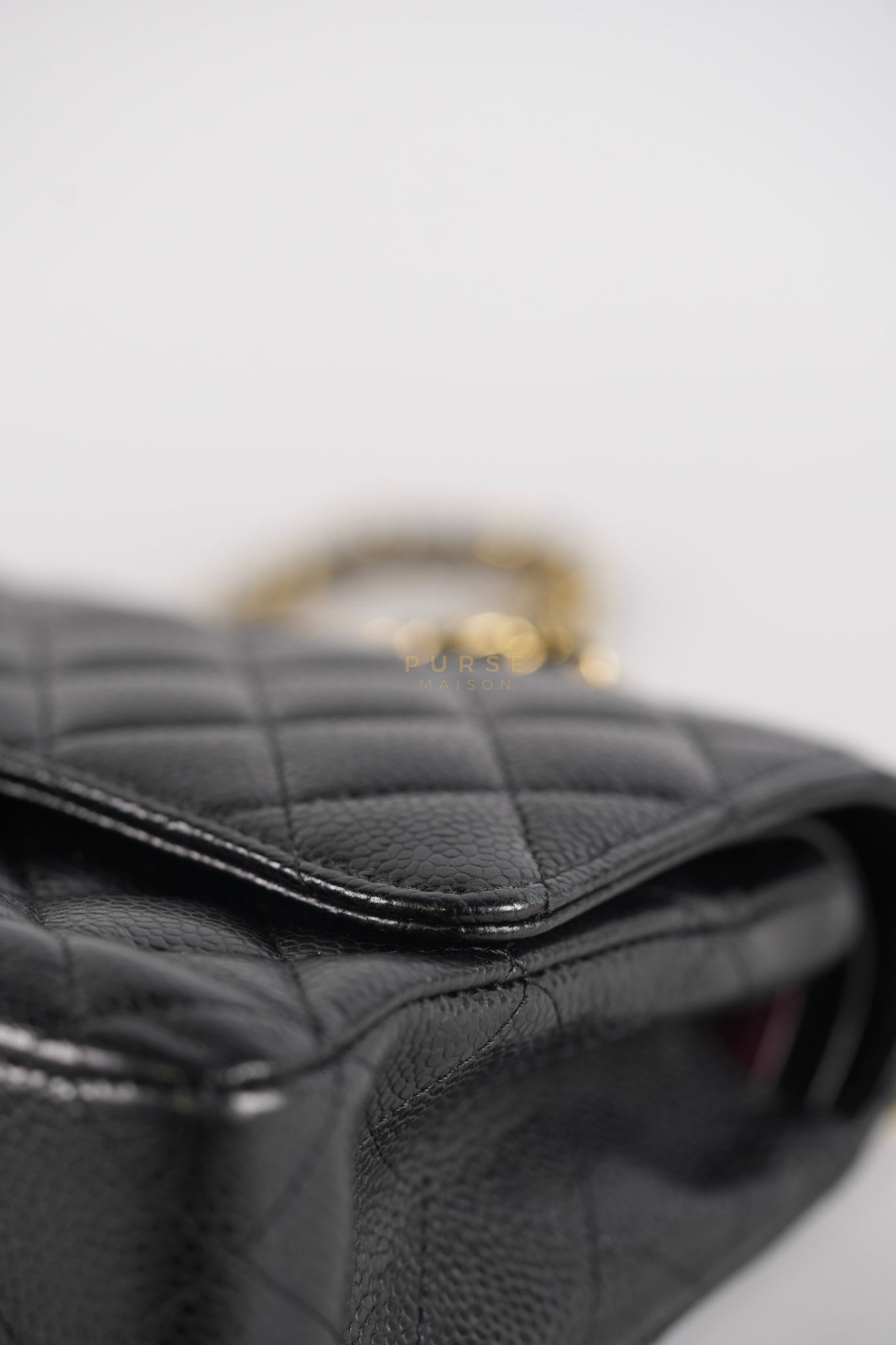 Classic Double Flap Medium in Black Caviar Leather Gold Hardware (Series 15) | Purse Maison Luxury Bags Shop