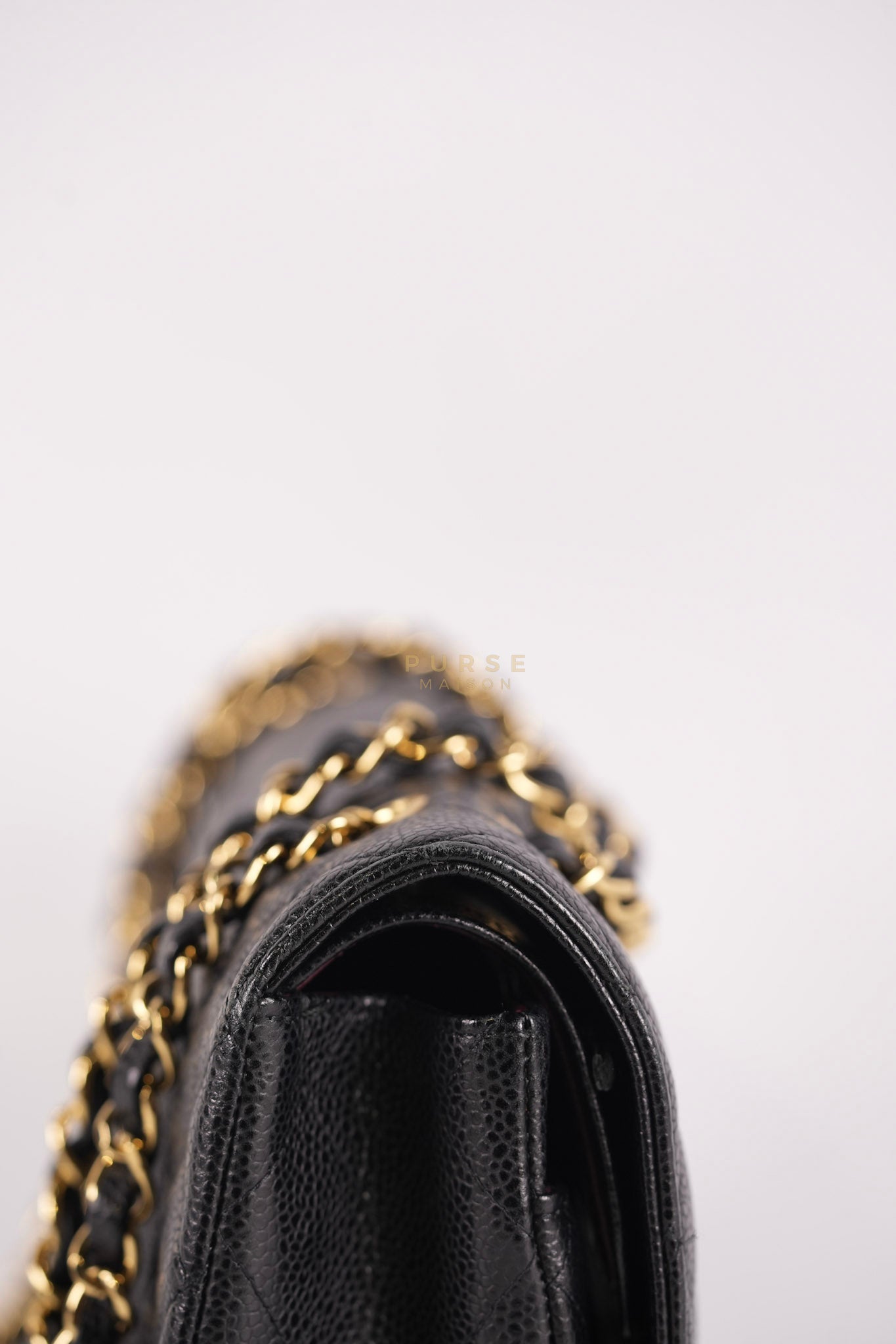 Classic Double Flap Medium in Black Caviar Leather Gold Hardware (Series 15) | Purse Maison Luxury Bags Shop