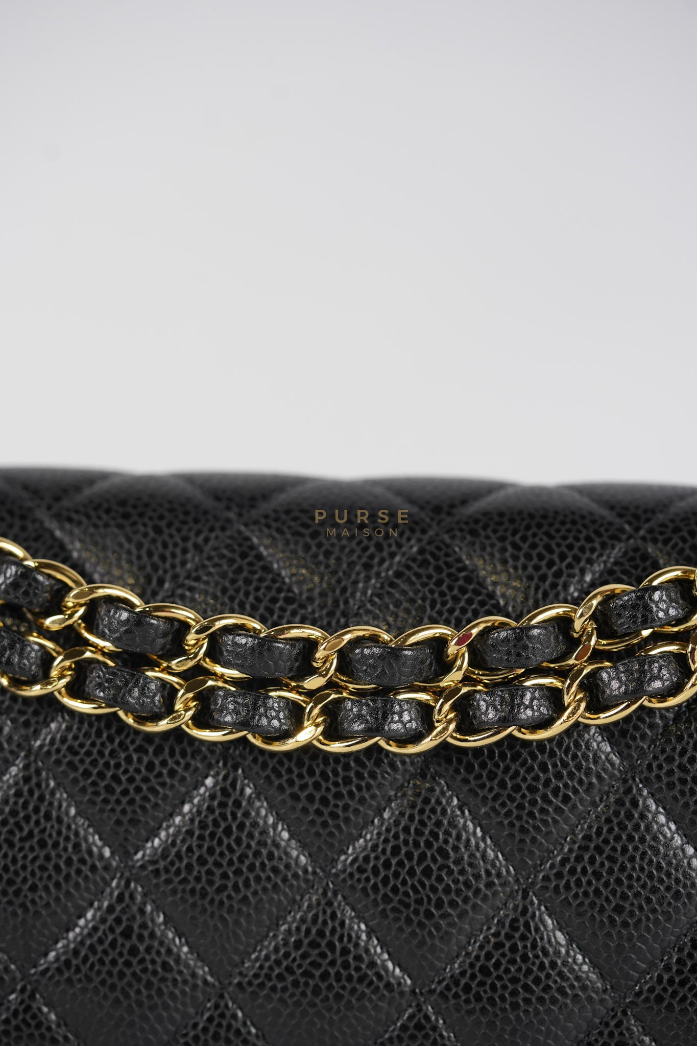 Classic Double Flap Medium in Black Caviar Leather Gold Hardware (Series 15) | Purse Maison Luxury Bags Shop