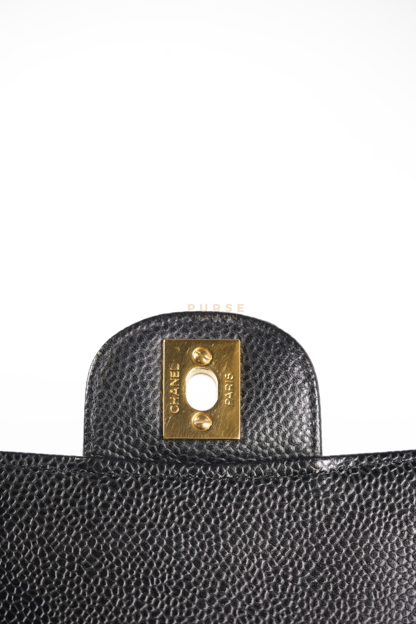 Classic Double Flap Medium in Black Caviar Leather Gold Hardware (Series 15) | Purse Maison Luxury Bags Shop
