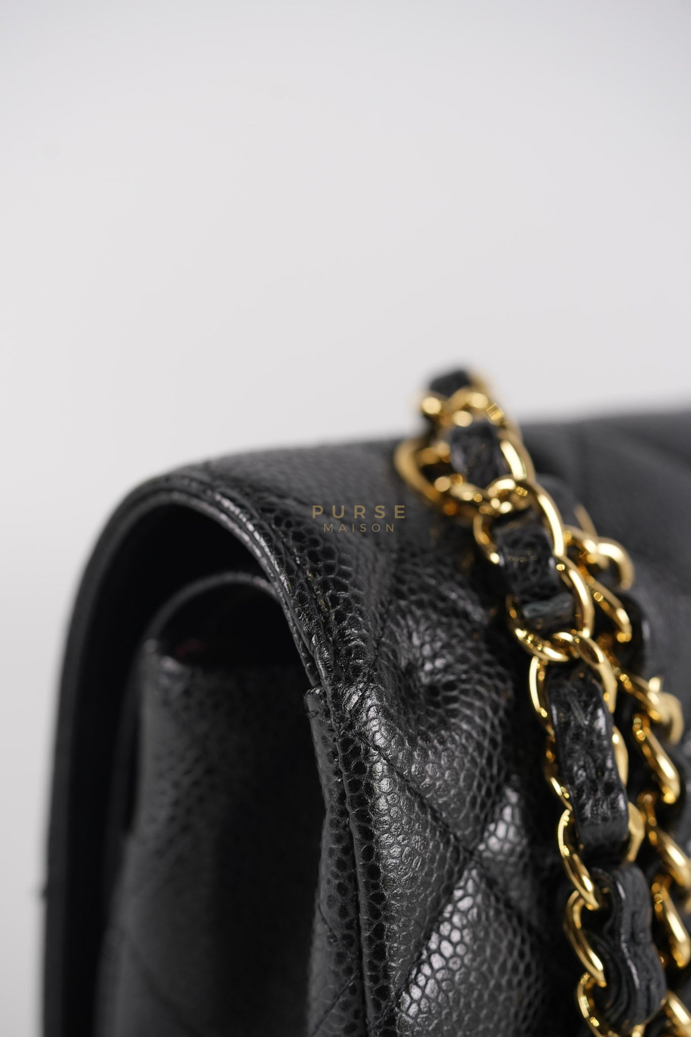Classic Double Flap Medium in Black Caviar Leather Gold Hardware (Series 15) | Purse Maison Luxury Bags Shop