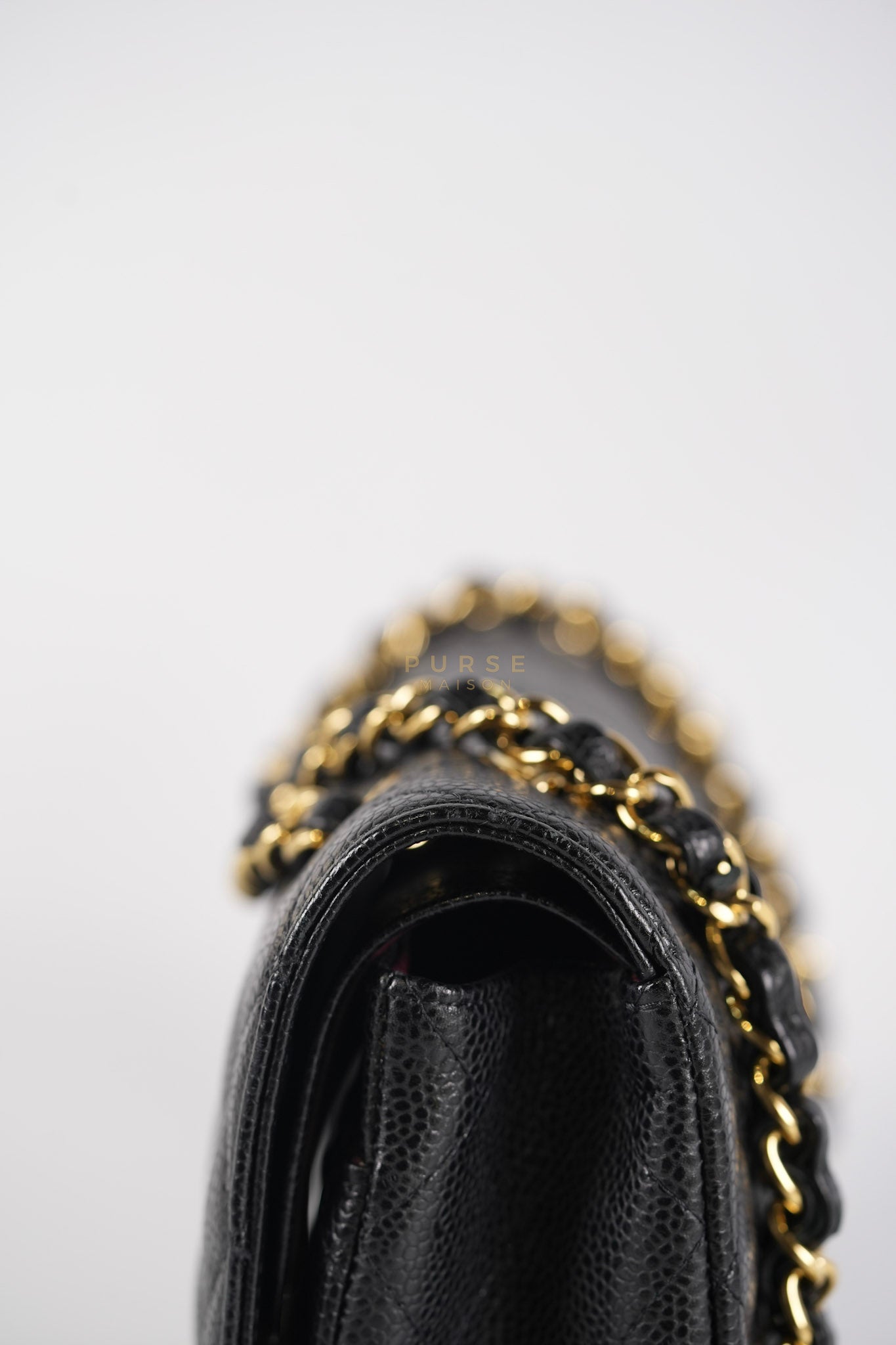 Classic Double Flap Medium in Black Caviar Leather Gold Hardware (Series 15) | Purse Maison Luxury Bags Shop