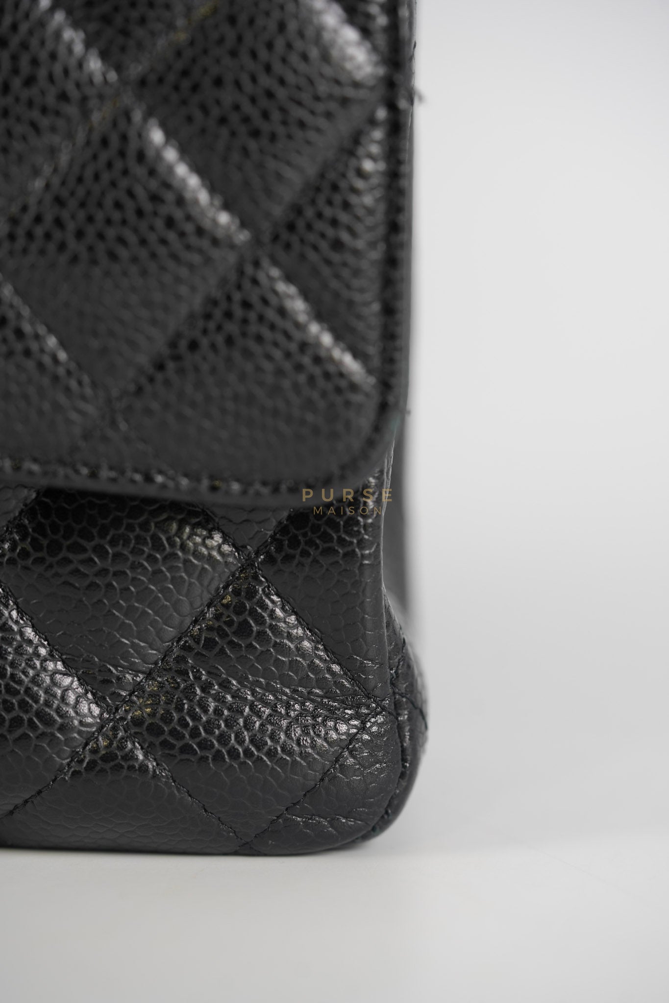 Classic Double Flap Medium in Black Caviar Leather Gold Hardware (Series 15) | Purse Maison Luxury Bags Shop