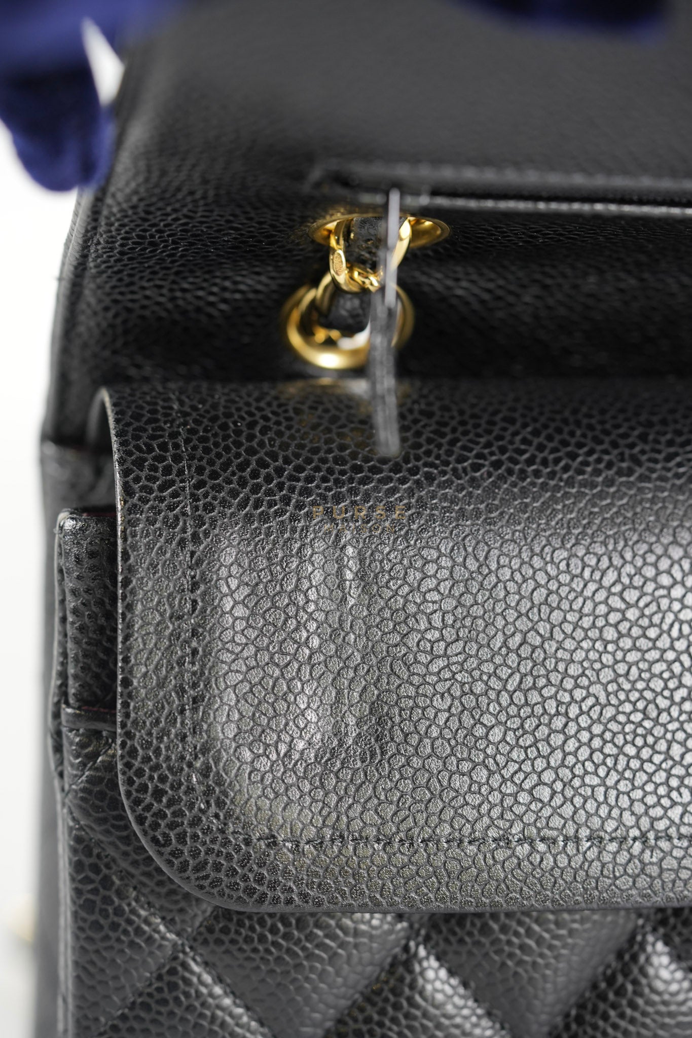 Classic Double Flap Medium in Black Caviar Leather Gold Hardware (Series 15) | Purse Maison Luxury Bags Shop