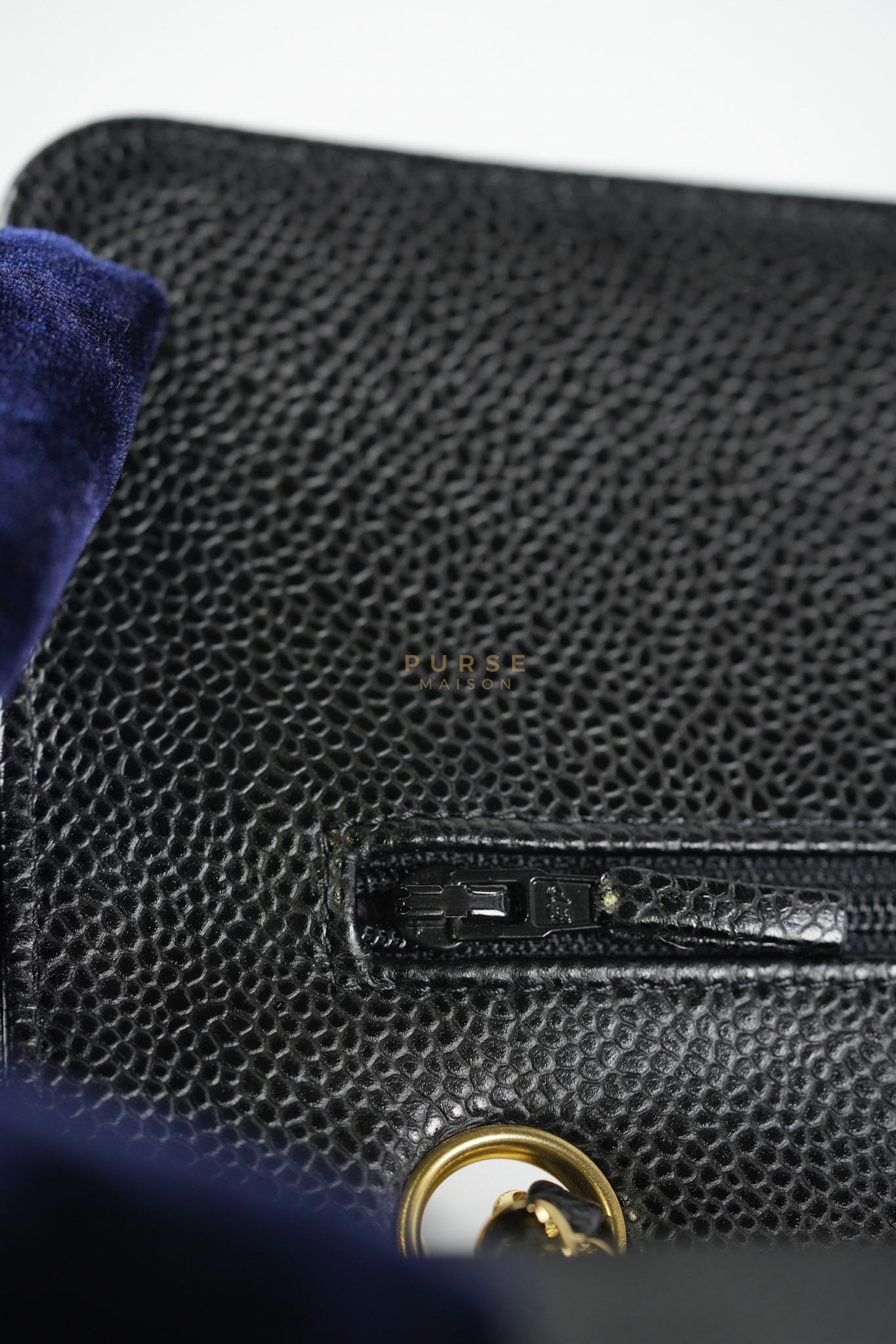 Classic Double Flap Medium in Black Caviar Leather Gold Hardware (Series 15) | Purse Maison Luxury Bags Shop