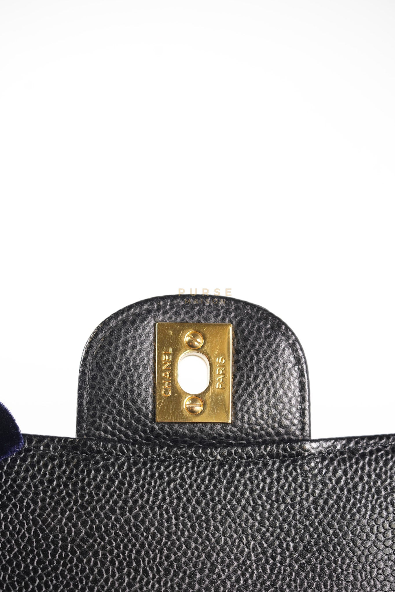 Classic Double Flap Medium in Black Caviar Leather Gold Hardware (Series 15) | Purse Maison Luxury Bags Shop