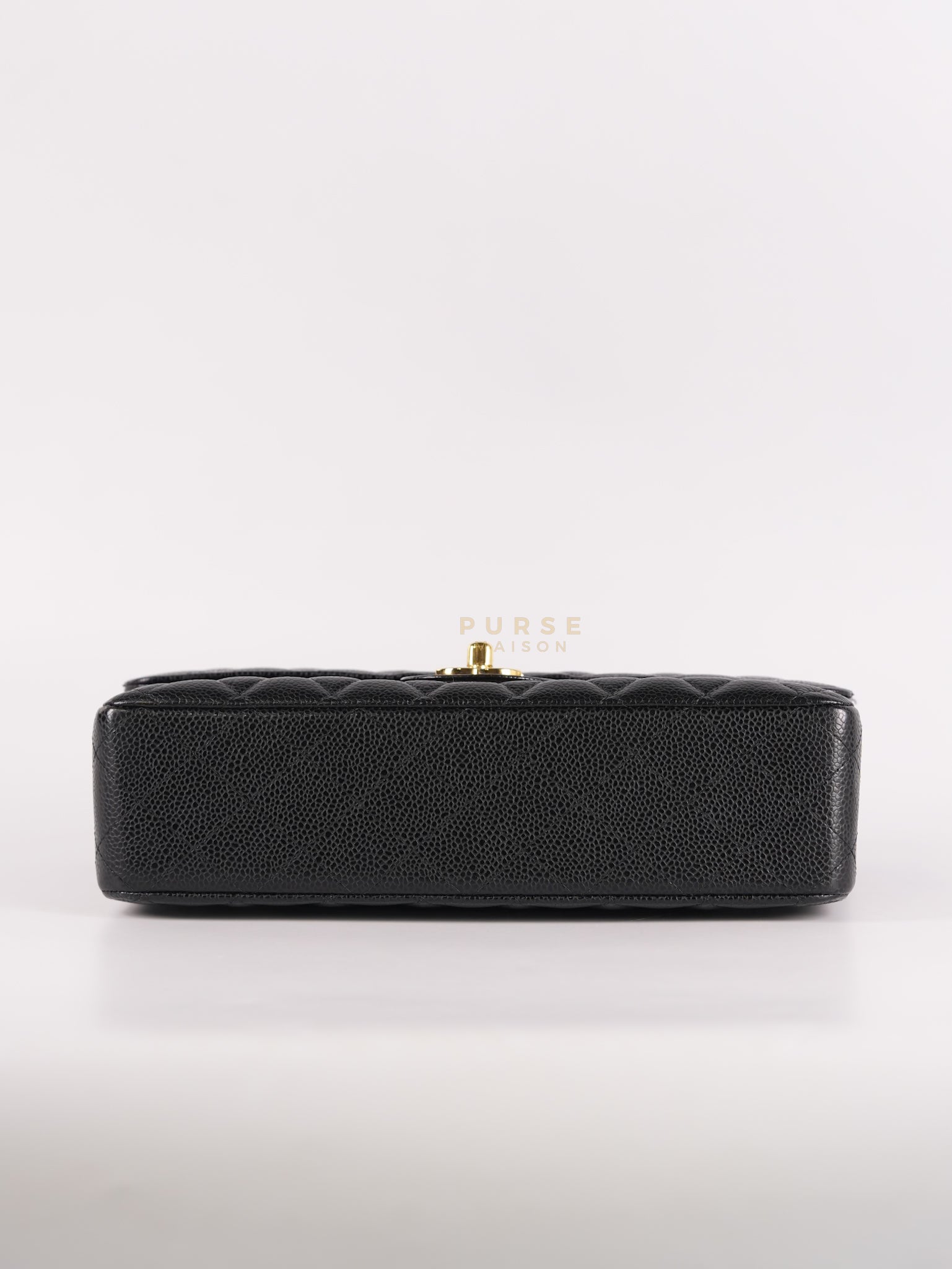 Classic Double Flap Medium in Black Caviar Leather Gold Hardware (Series 15) | Purse Maison Luxury Bags Shop