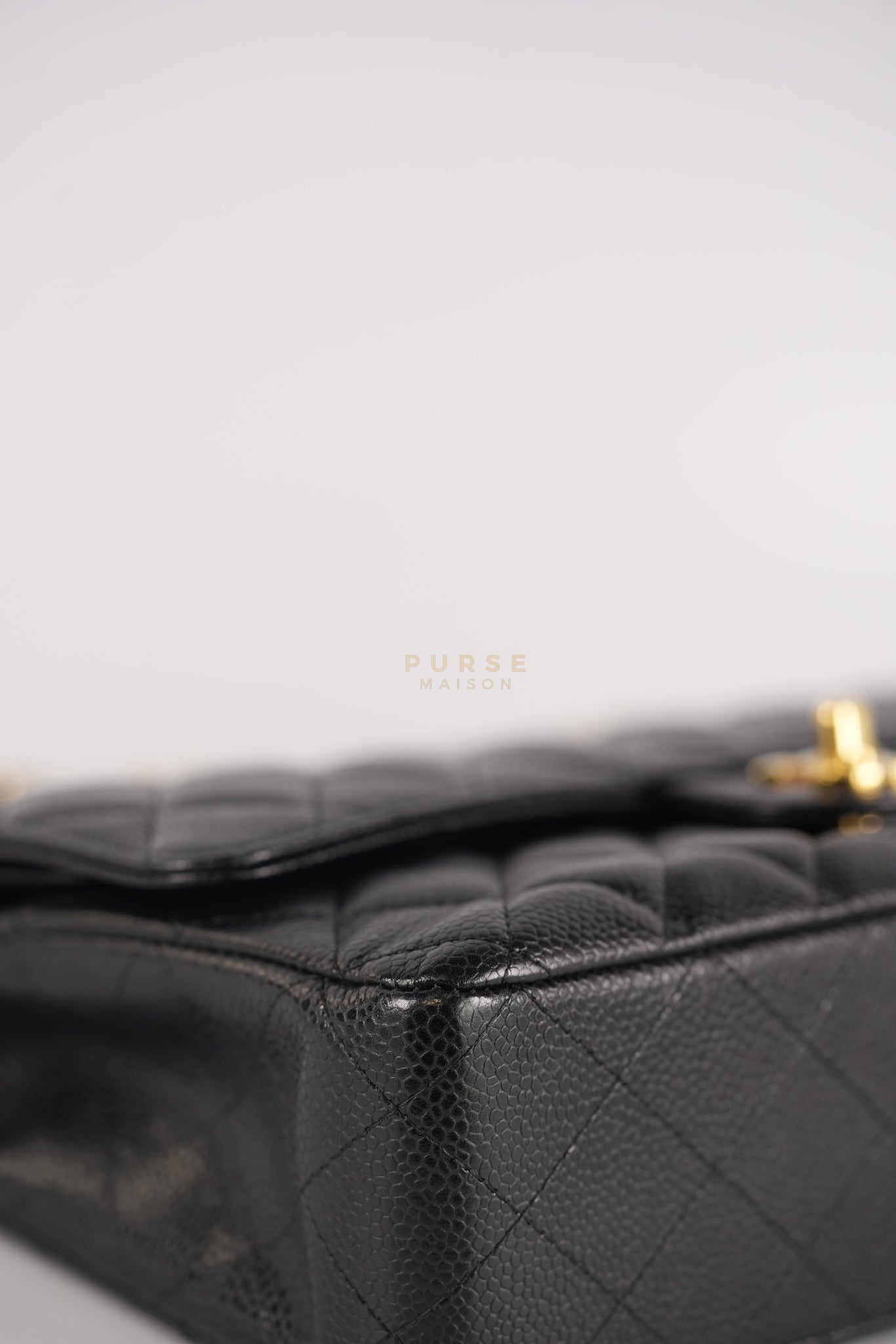Classic Double Flap Medium in Black Caviar Leather Gold Hardware (Series 15) | Purse Maison Luxury Bags Shop