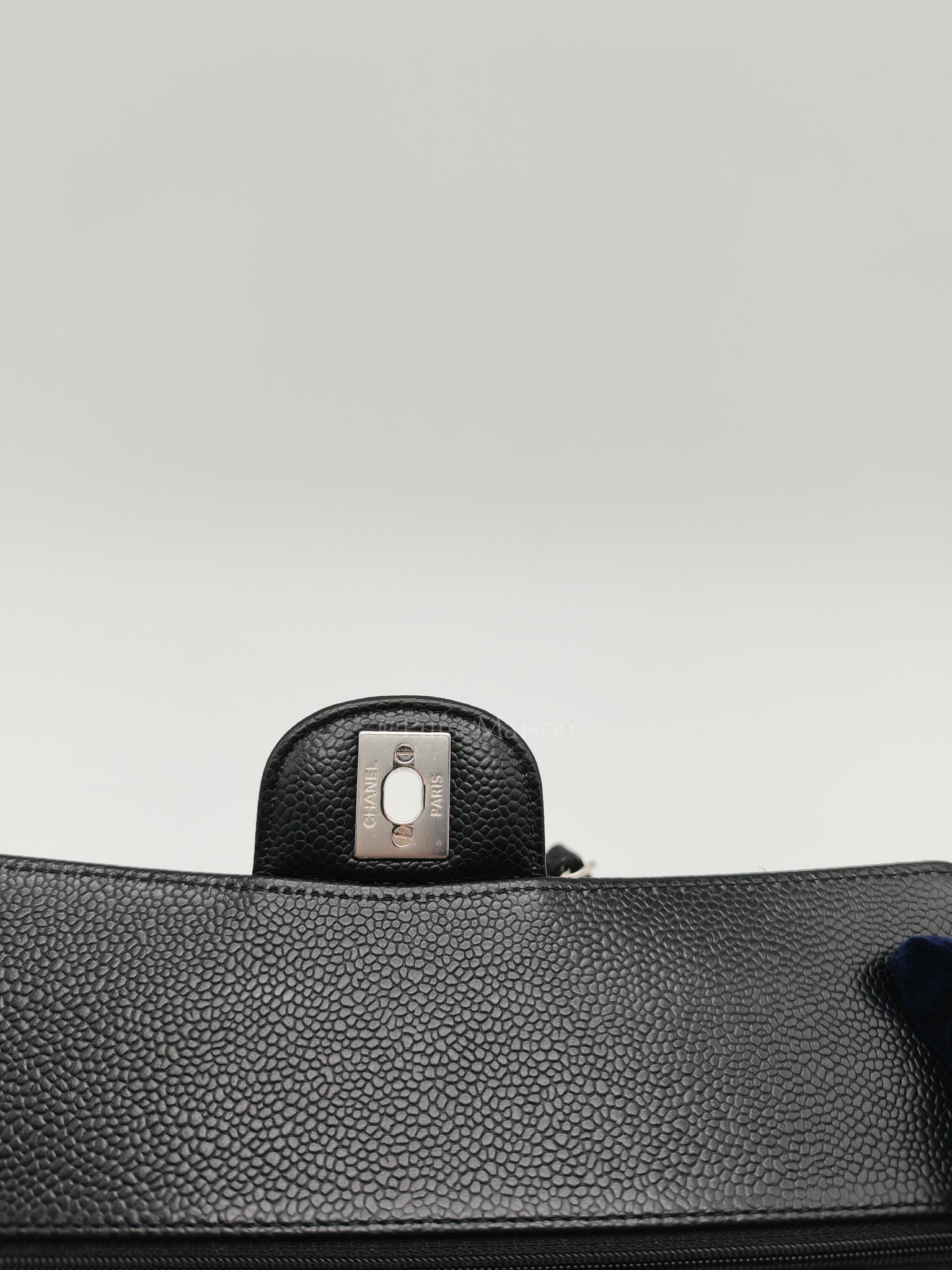 Classic Double Flap Medium in Black Caviar Leather & Silver Hardware (Microchip) | Purse Maison Luxury Bags Shop