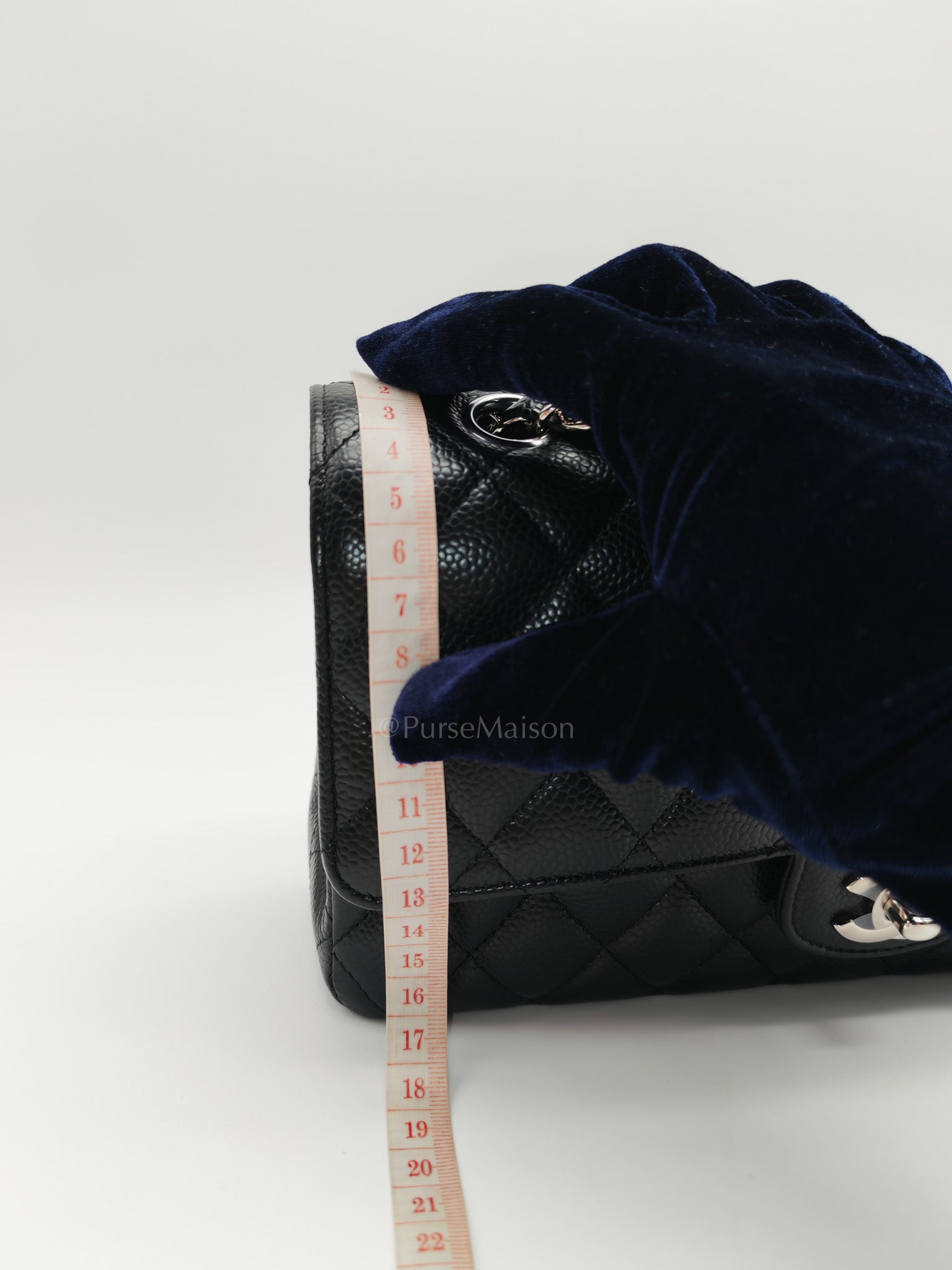 Classic Double Flap Medium in Black Caviar Leather & Silver Hardware (Microchip) | Purse Maison Luxury Bags Shop