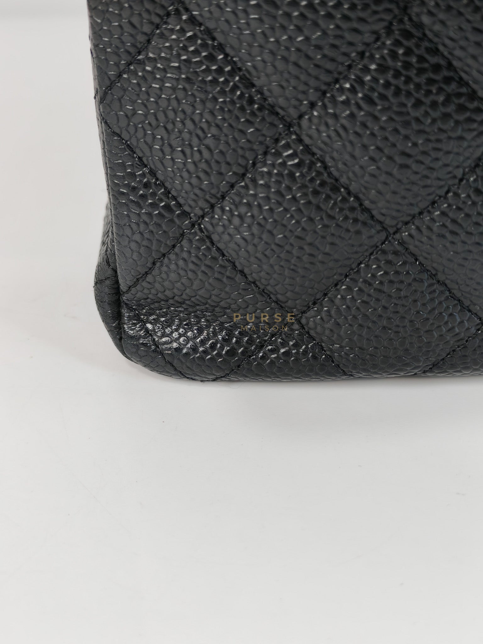 Classic Double Flap Medium in Black Caviar Leather Silver Hardware (Series 18) | Purse Maison Luxury Bags Shop