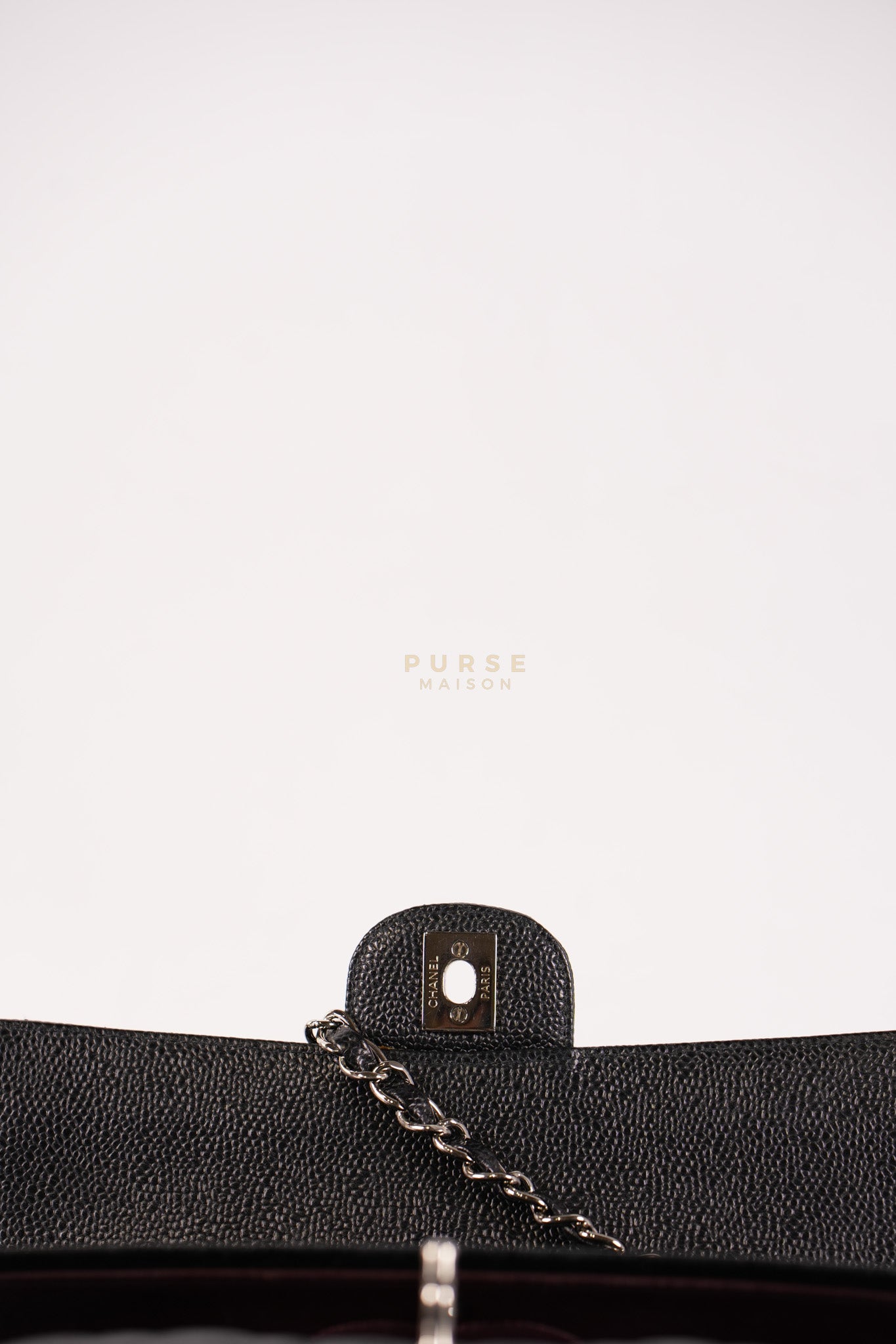 Classic Double Flap Medium in Black Caviar Leather Silver Hardware (Series 18) | Purse Maison Luxury Bags Shop