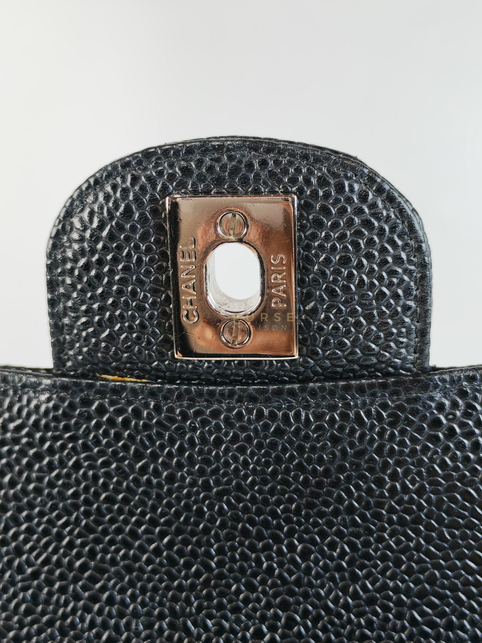 Classic Double Flap Medium in Black Caviar Leather Silver Hardware (Series 18) | Purse Maison Luxury Bags Shop