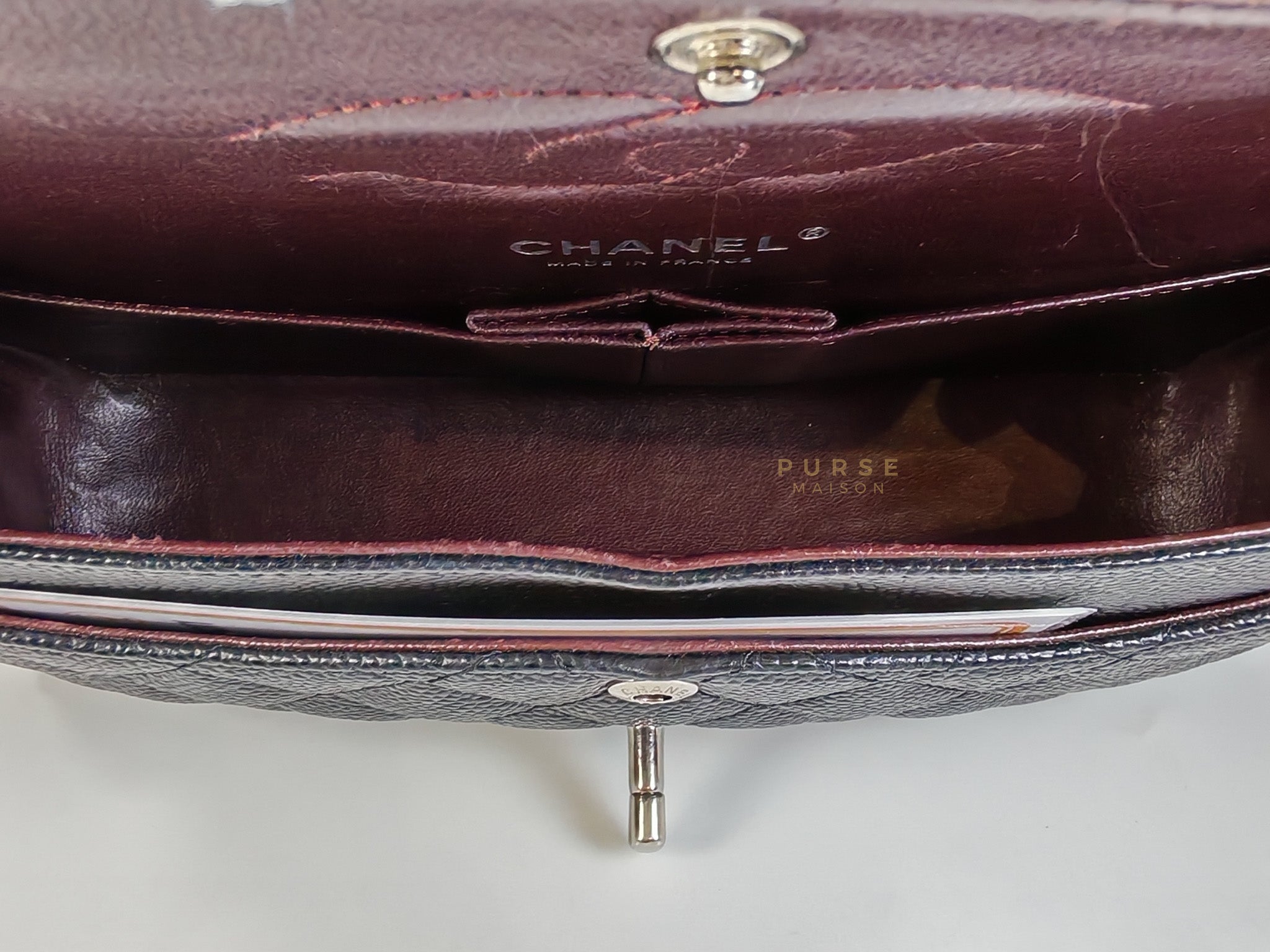 Classic Double Flap Medium in Black Caviar Leather Silver Hardware (Series 18) | Purse Maison Luxury Bags Shop