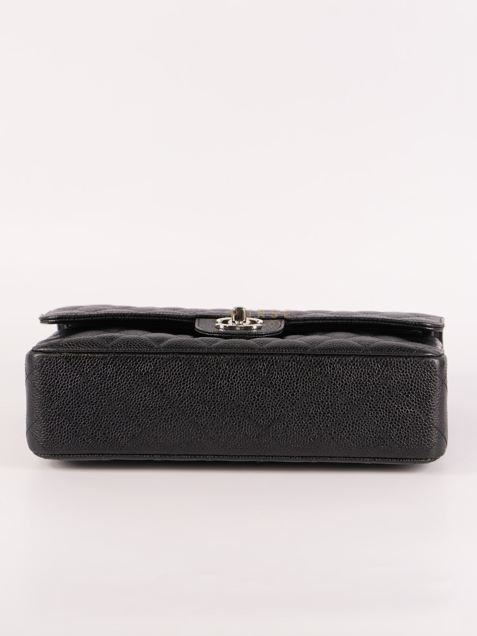 Classic Double Flap Medium in Black Caviar Leather Silver Hardware (Series 18) | Purse Maison Luxury Bags Shop