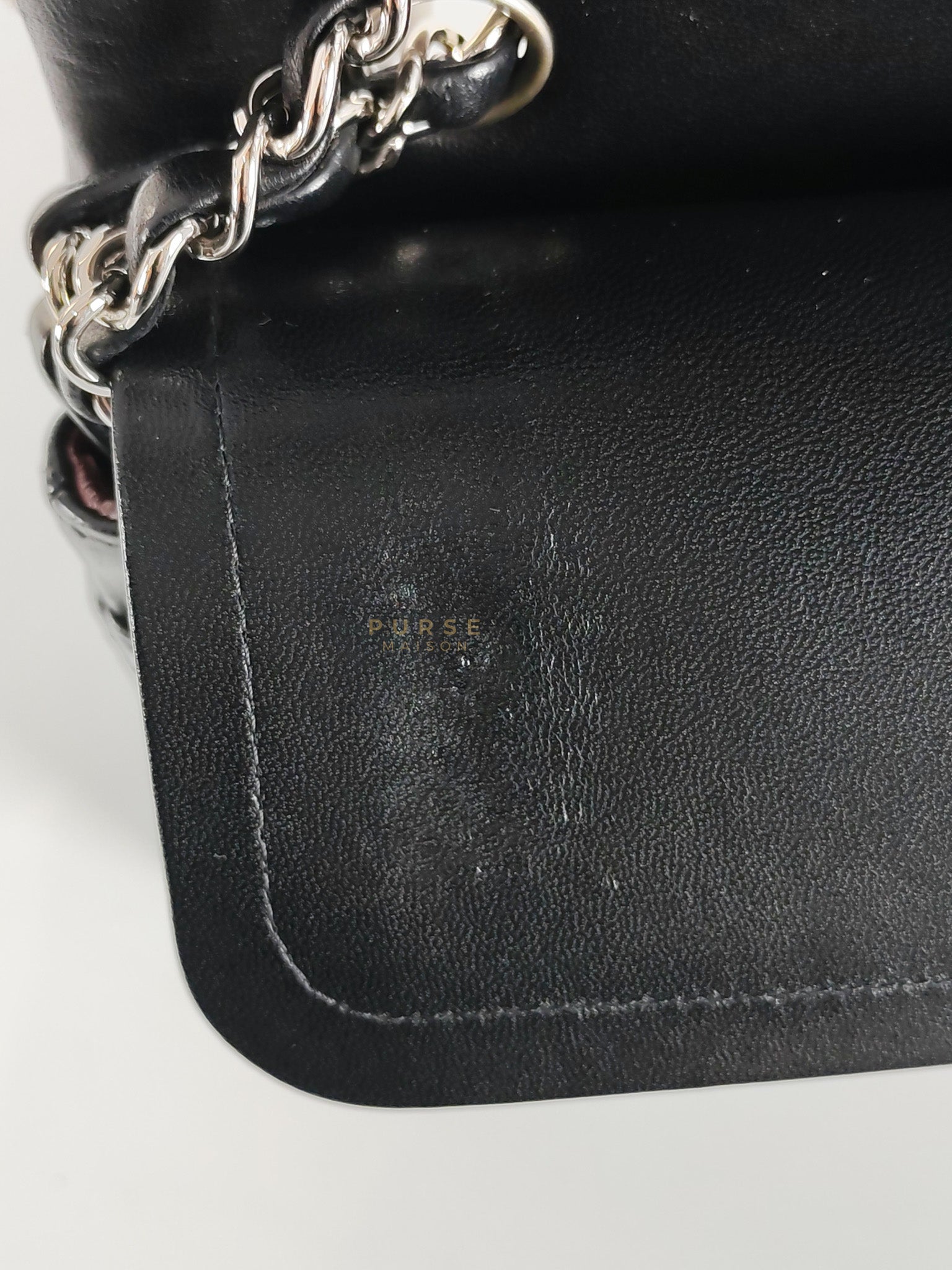 Classic Double Flap Medium in Black Lambskin Leather and Silver Hardware Series 25 | Purse Maison Luxury Bags Shop