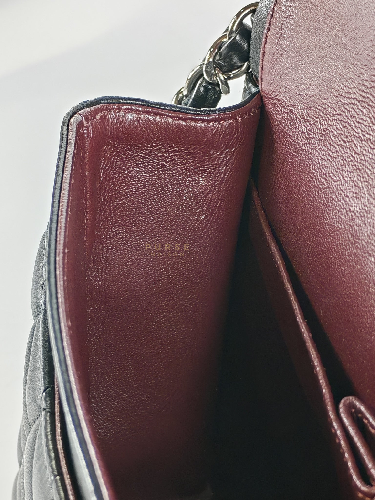 Classic Double Flap Medium in Black Lambskin Leather and Silver Hardware Series 25 | Purse Maison Luxury Bags Shop