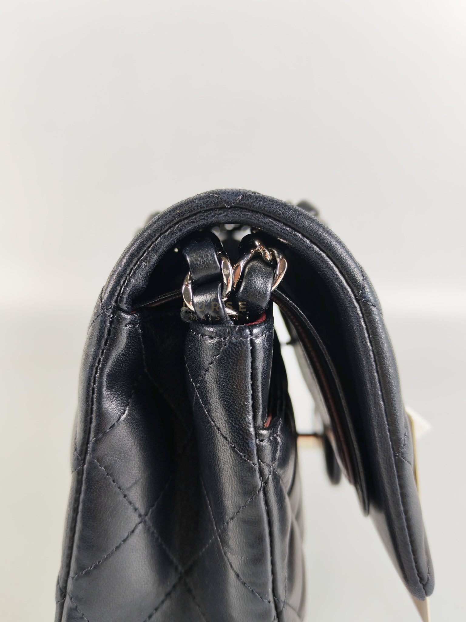 Classic Double Flap Medium in Black Lambskin Leather and Silver Hardware Series 25 | Purse Maison Luxury Bags Shop