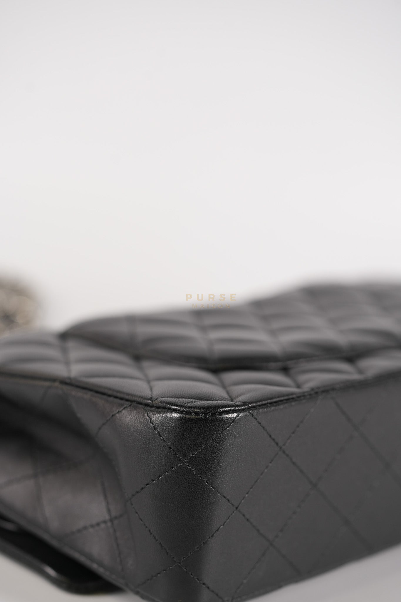 Classic Double Flap Medium in Black Lambskin Leather and Silver Hardware Series 27 | Purse Maison Luxury Bags Shop