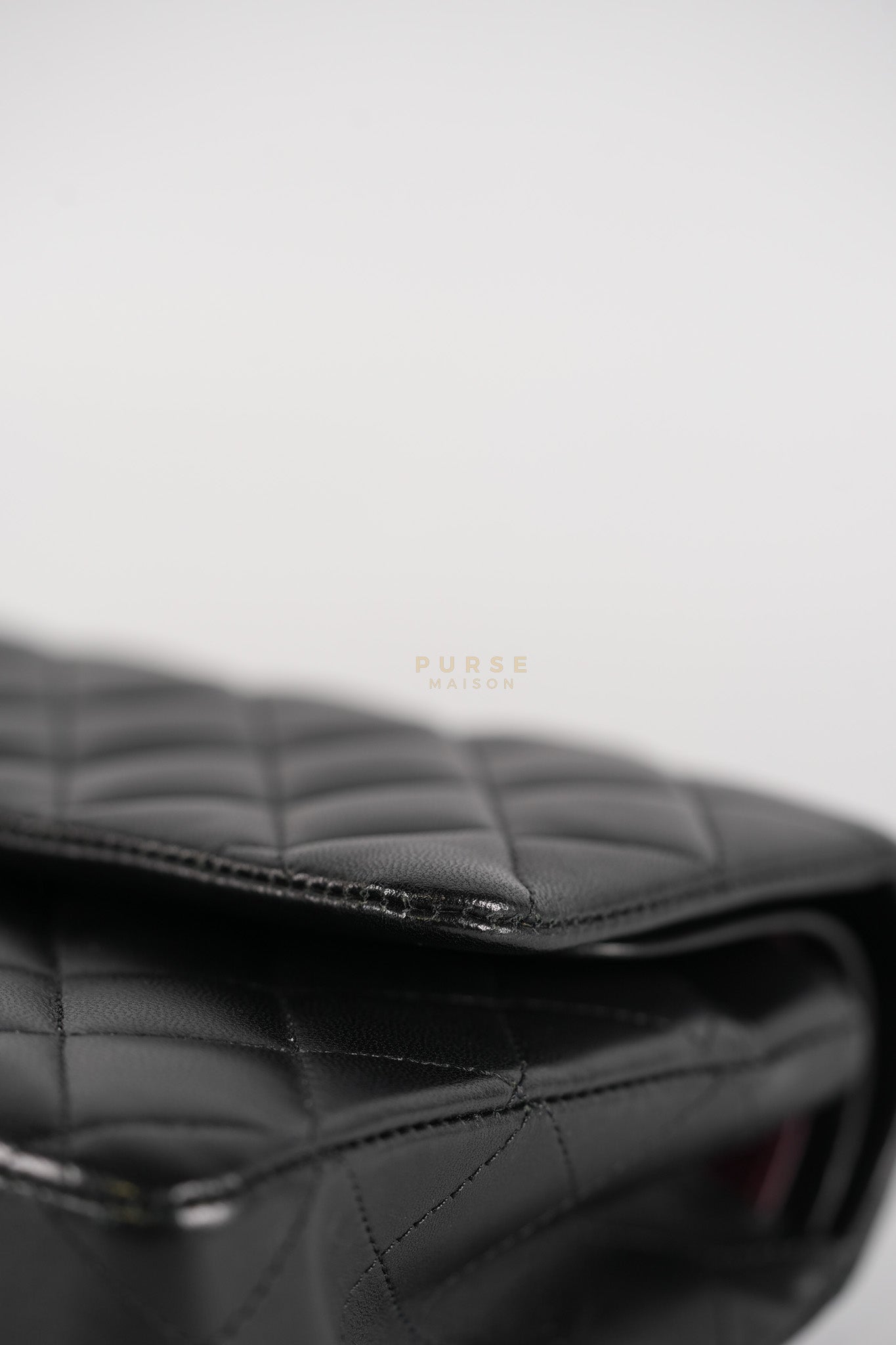 Classic Double Flap Medium in Black Lambskin Leather and Silver Hardware Series 27 | Purse Maison Luxury Bags Shop