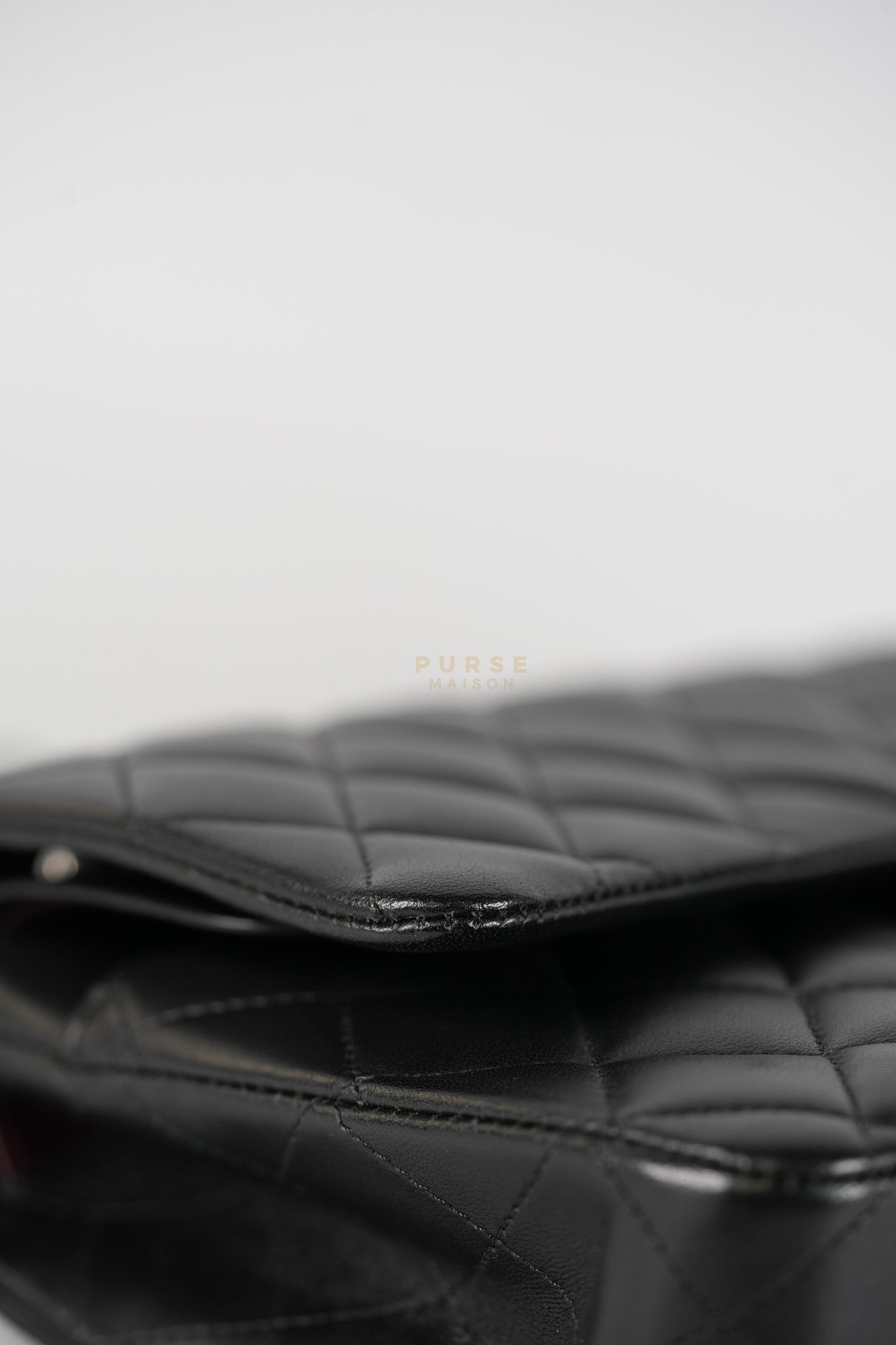 Classic Double Flap Medium in Black Lambskin Leather and Silver Hardware Series 27 | Purse Maison Luxury Bags Shop