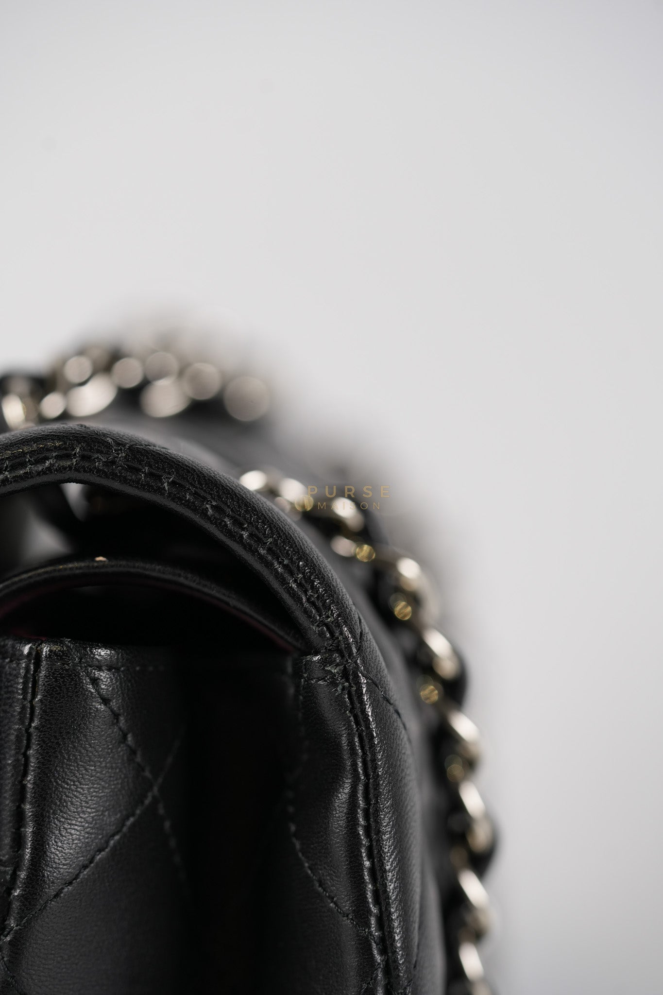 Classic Double Flap Medium in Black Lambskin Leather and Silver Hardware Series 27 | Purse Maison Luxury Bags Shop