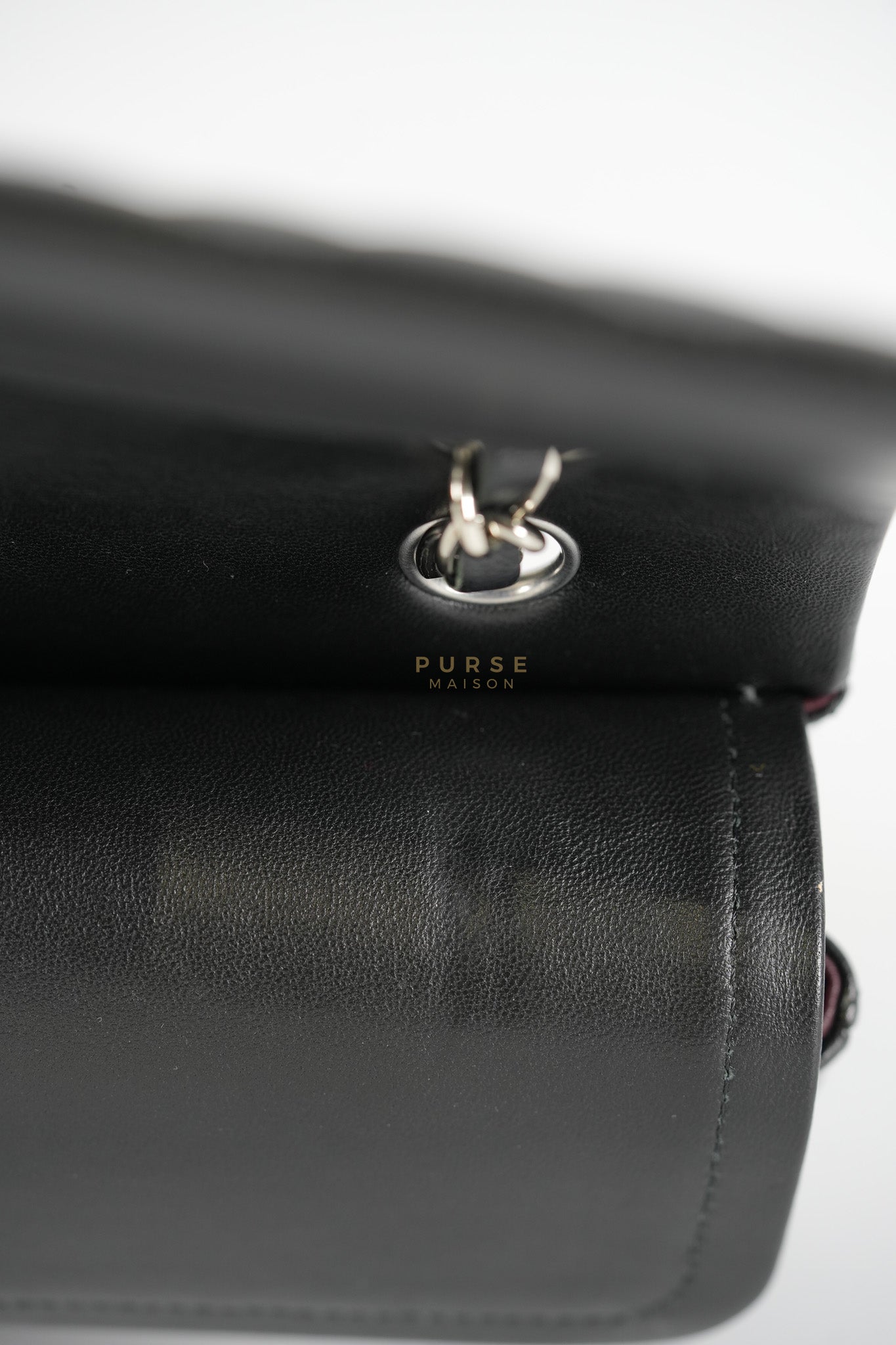 Classic Double Flap Medium in Black Lambskin Leather and Silver Hardware Series 27 | Purse Maison Luxury Bags Shop