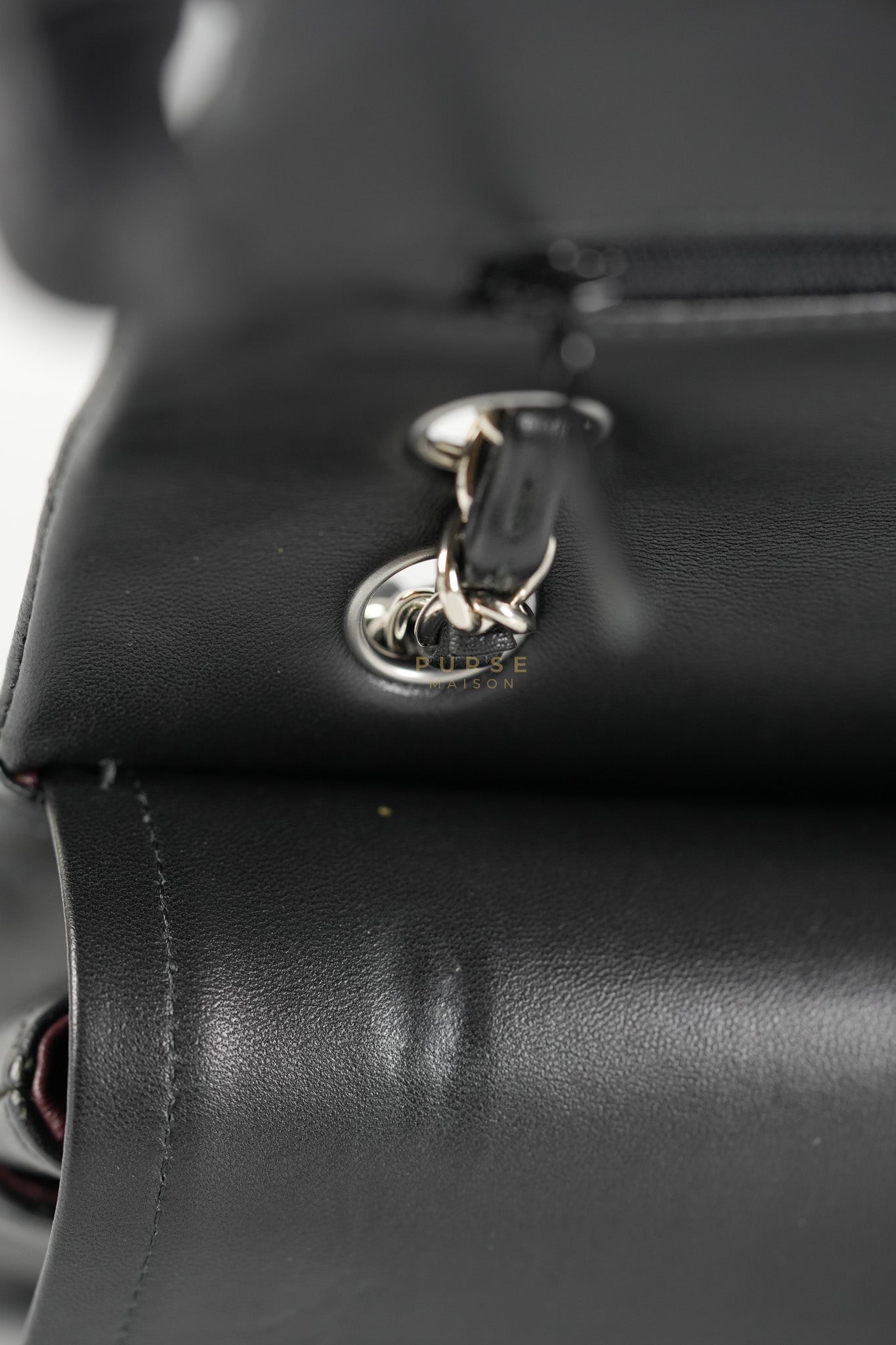 Classic Double Flap Medium in Black Lambskin Leather and Silver Hardware Series 27 | Purse Maison Luxury Bags Shop