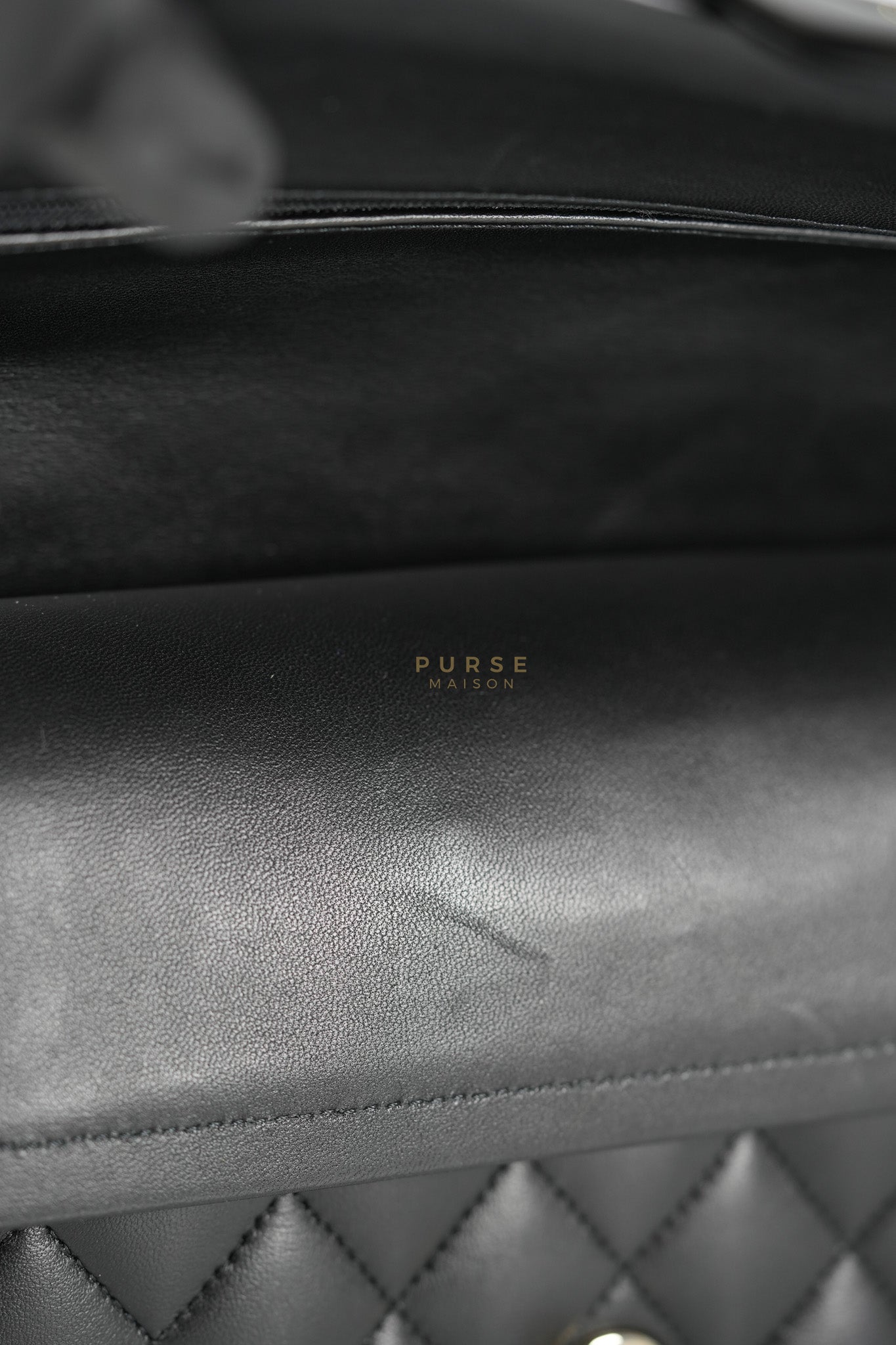 Classic Double Flap Medium in Black Lambskin Leather and Silver Hardware Series 27 | Purse Maison Luxury Bags Shop