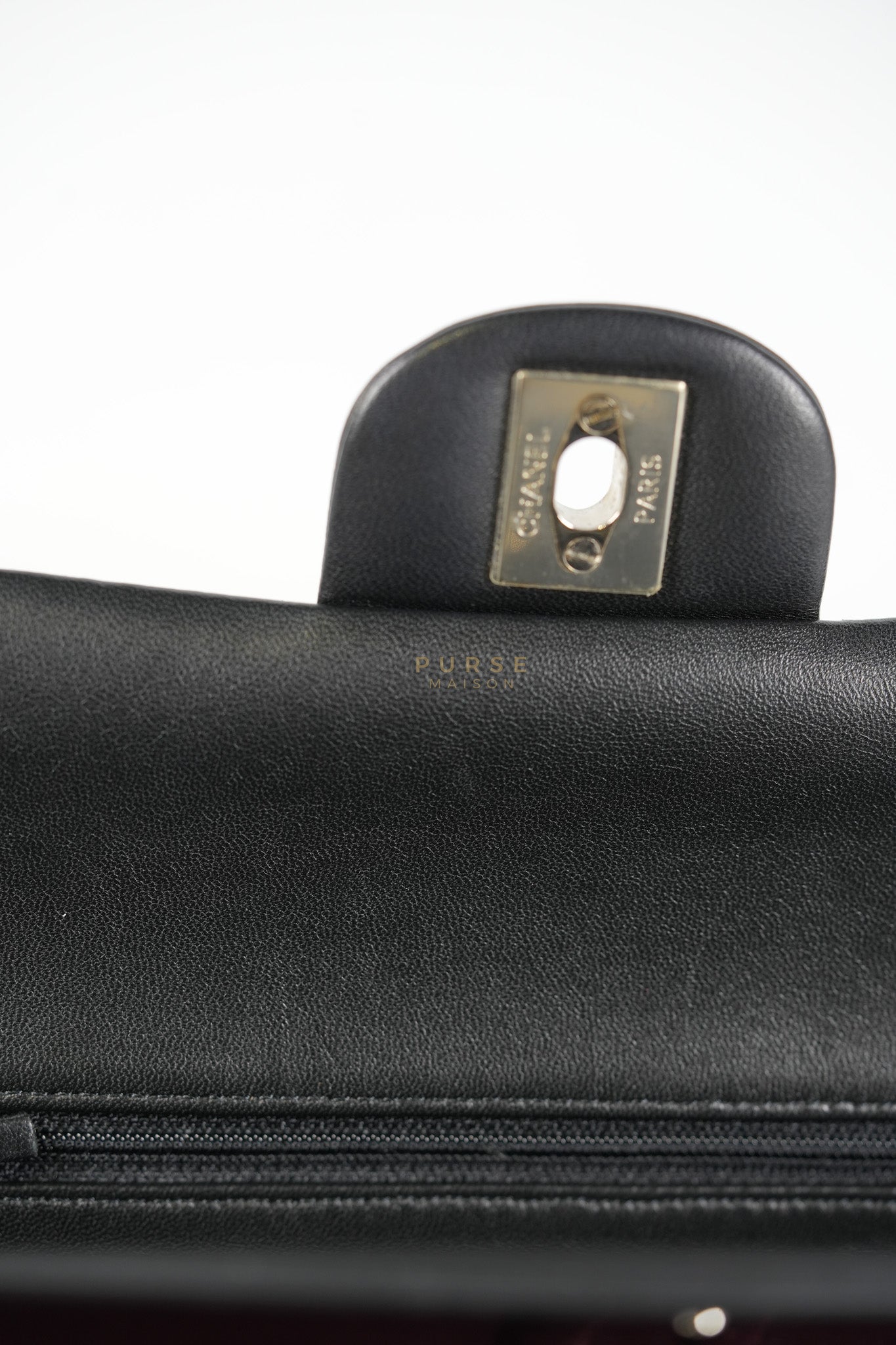 Classic Double Flap Medium in Black Lambskin Leather and Silver Hardware Series 27 | Purse Maison Luxury Bags Shop