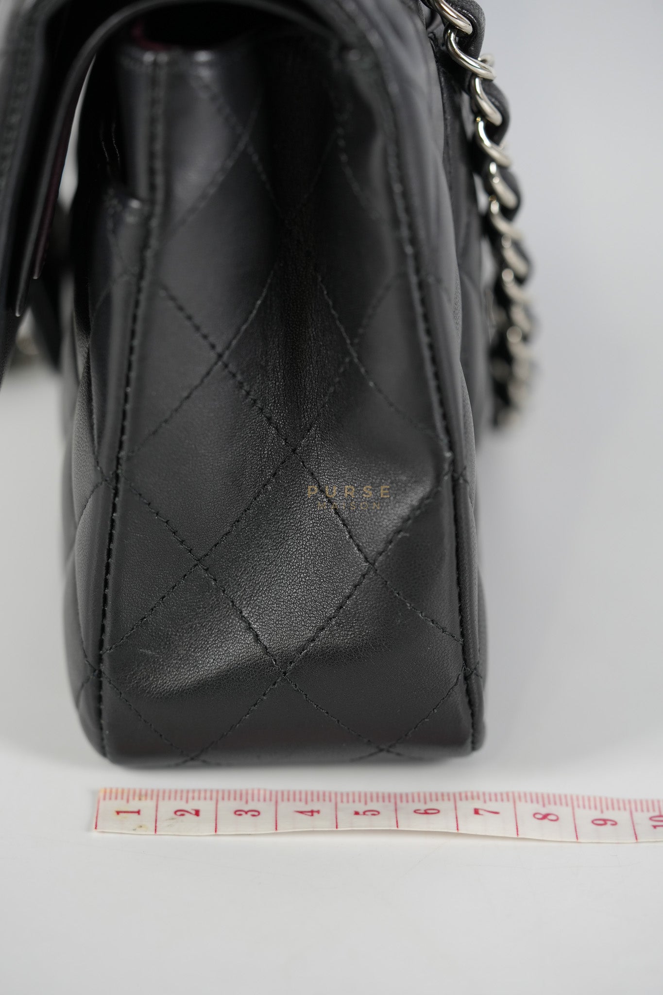 Classic Double Flap Medium in Black Lambskin Leather and Silver Hardware Series 27 | Purse Maison Luxury Bags Shop