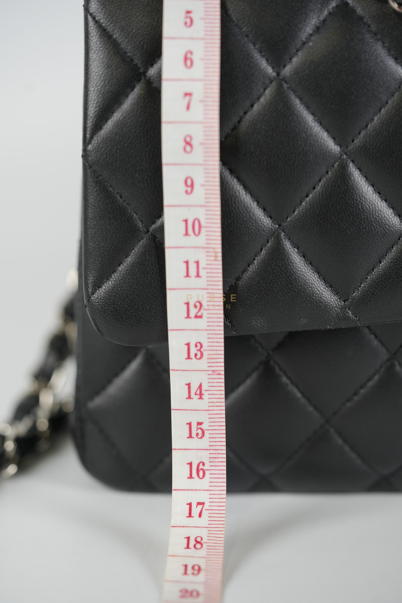 Classic Double Flap Medium in Black Lambskin Leather and Silver Hardware Series 27 | Purse Maison Luxury Bags Shop