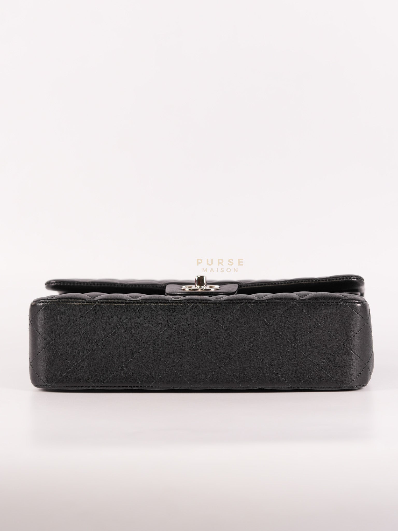 Classic Double Flap Medium in Black Lambskin Leather and Silver Hardware Series 27 | Purse Maison Luxury Bags Shop