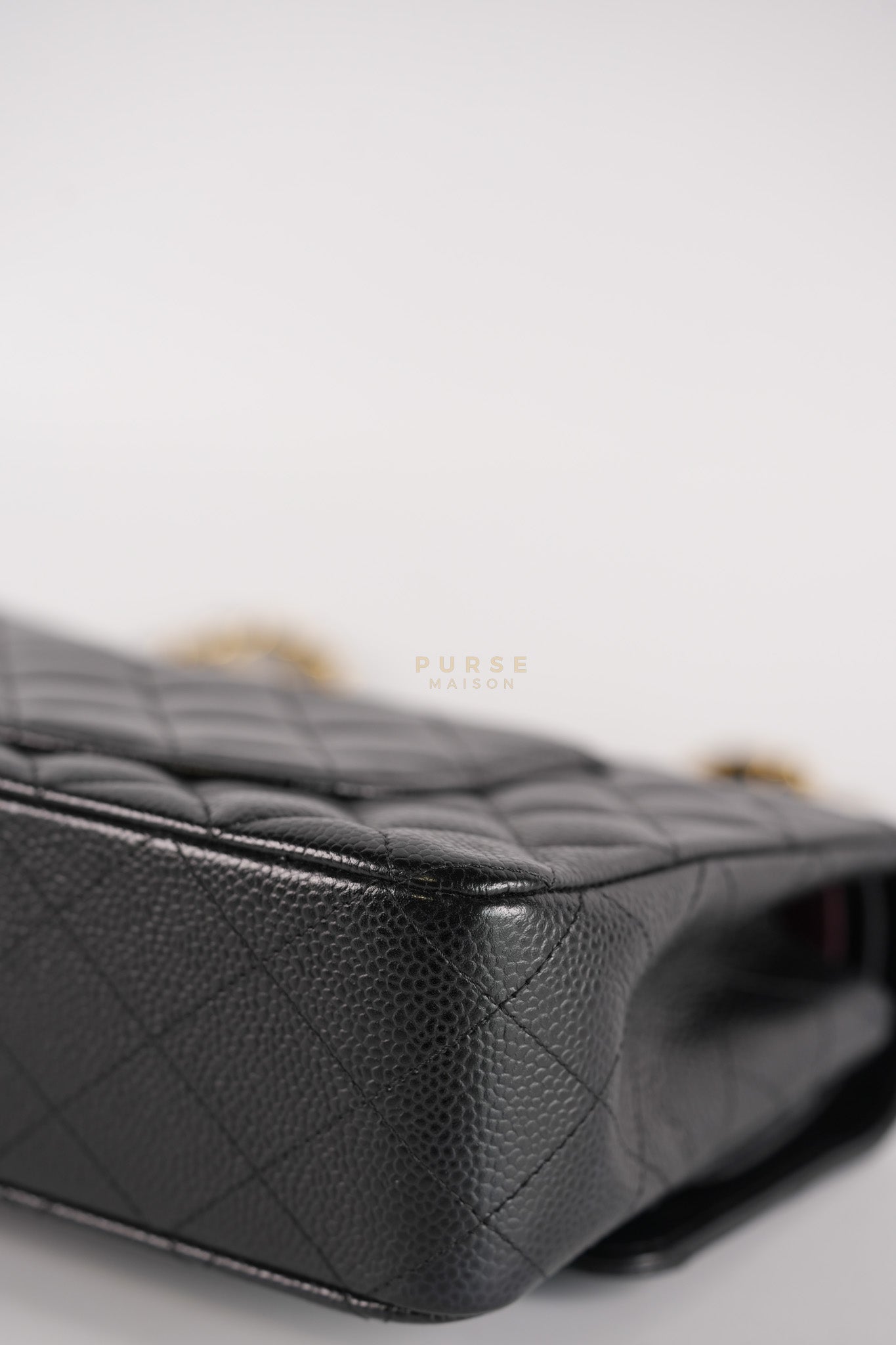 Classic Double Flap Medium in Black Quilted Caviar Leather and Gold Hardware Series 25 | Purse Maison Luxury Bags Shop