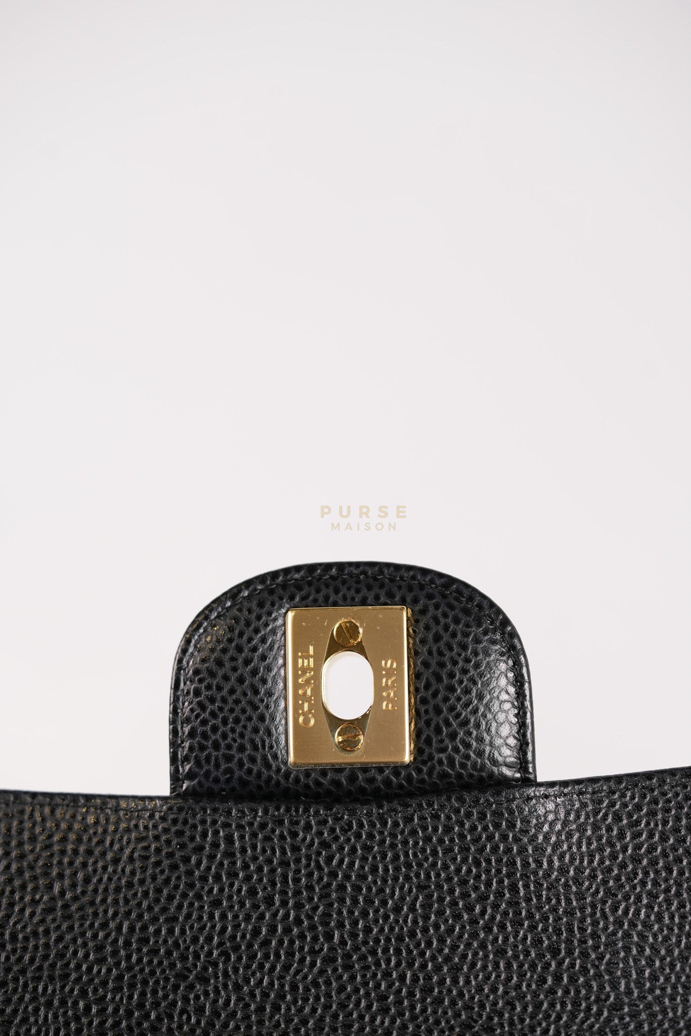 Classic Double Flap Medium in Black Quilted Caviar Leather and Gold Hardware Series 25 | Purse Maison Luxury Bags Shop