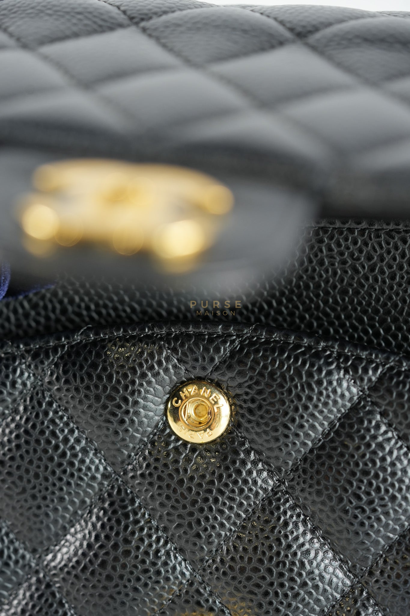 Classic Double Flap Medium in Black Quilted Caviar Leather and Gold Hardware Series 25 | Purse Maison Luxury Bags Shop