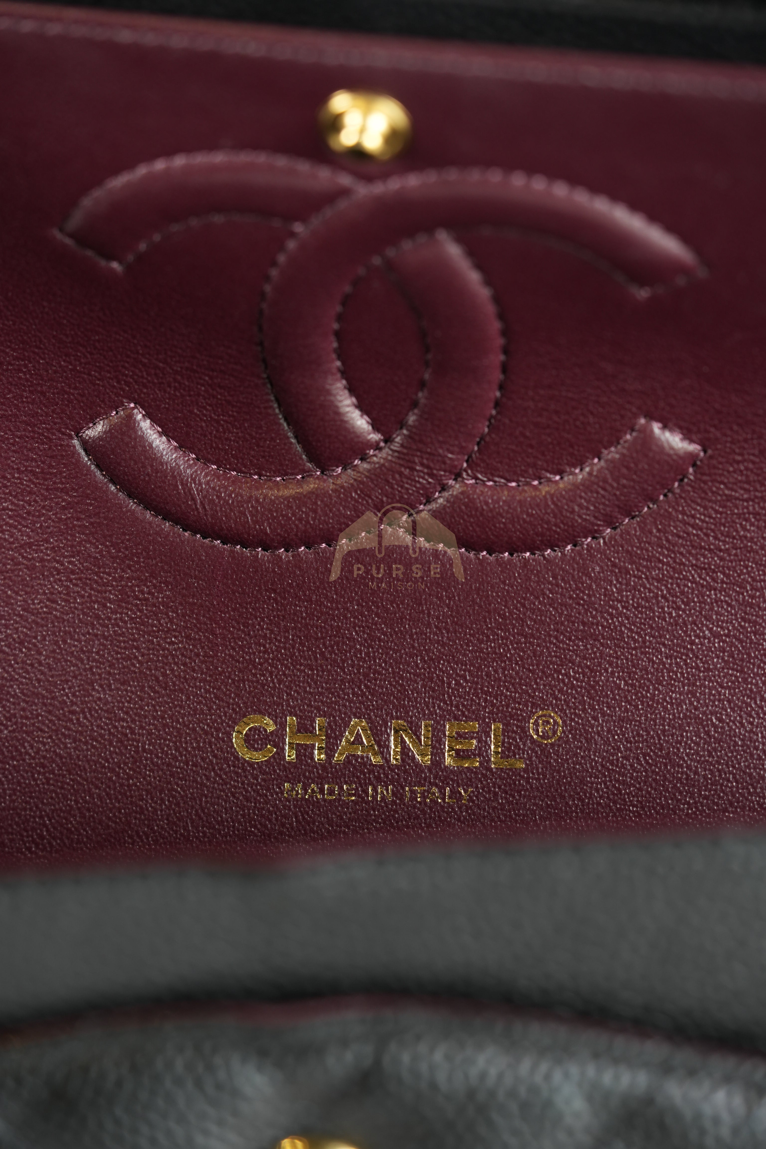 Classic Double Flap Medium in Black Quilted Caviar Leather and Gold Hardware Series 25 | Purse Maison Luxury Bags Shop